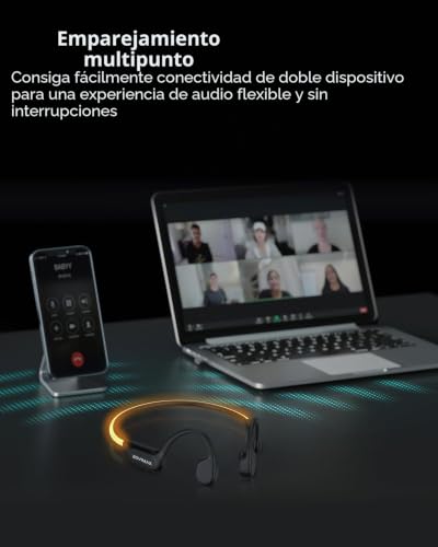 Thumbnail 7 de ZOVIMAX Auriculares de Conducción Ósea Bluetooth 6.0 Open Ear con Luz LED y IP67