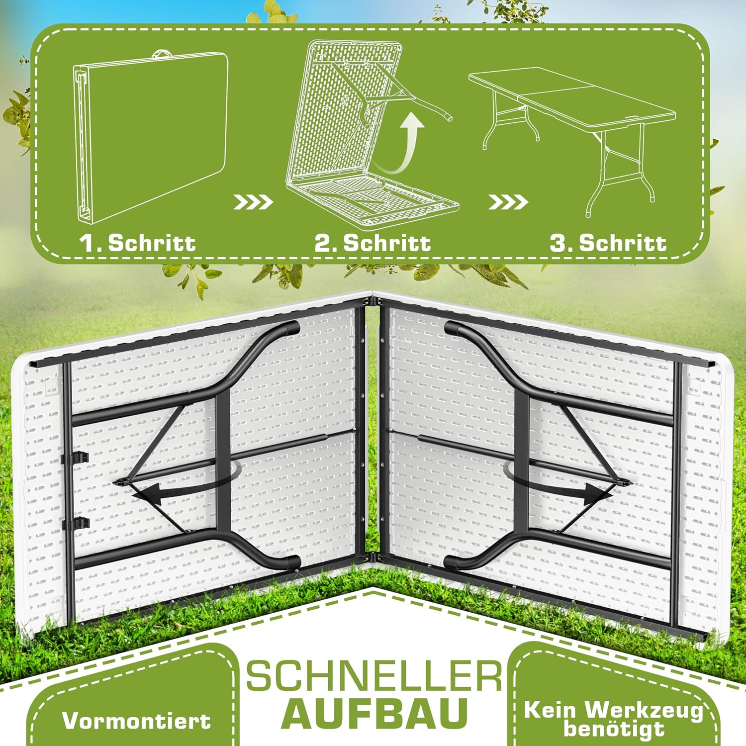 Thumbnail 4 de Tillvex Gartentisch 180 cm Klappbar