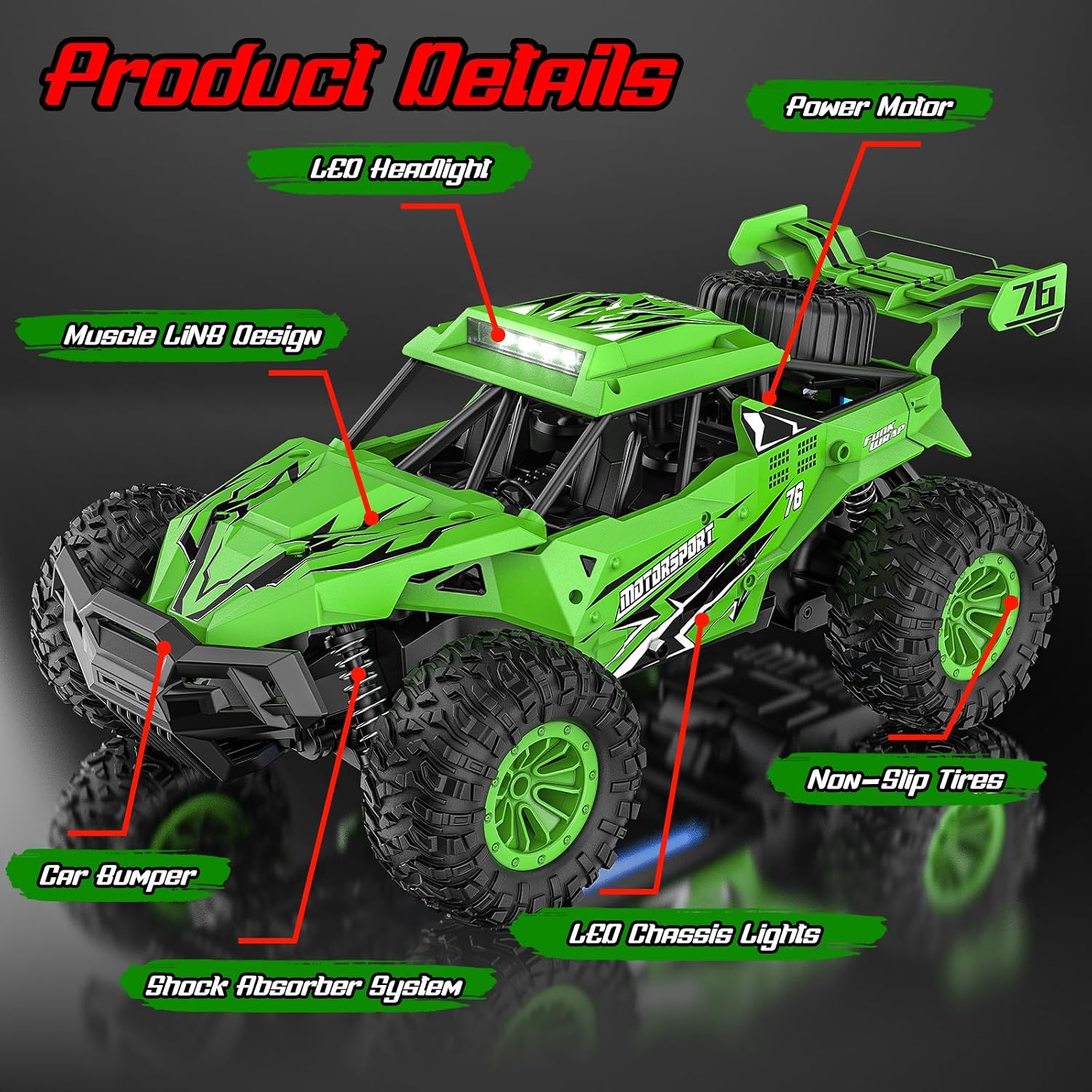 Detalle 2 de BLUEJAY RC Monster Truck 1:12 Scale
