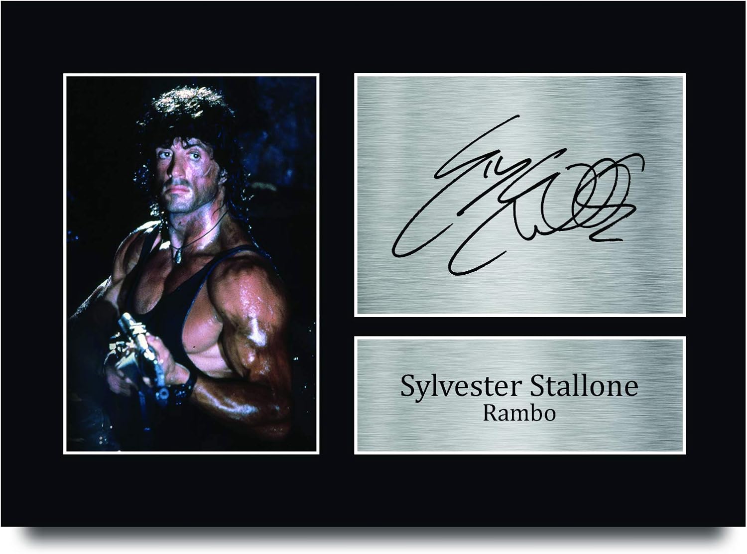 Thumbnail 6 de HWC Trading FR A3 Sylvester Stallone & Rambo framed display for movie memorabilia fans (A3)