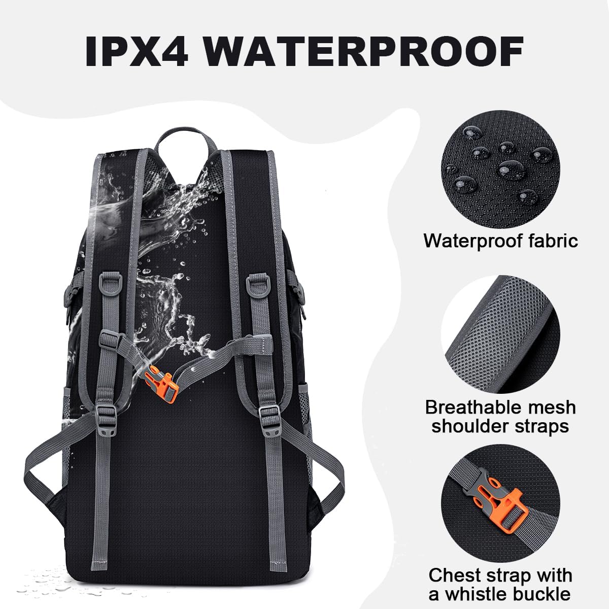 Detalle 2 de MIYCOO Ultra Lightweight Packable Backpack (Waterproof, 35L, Foldable Daypack)
