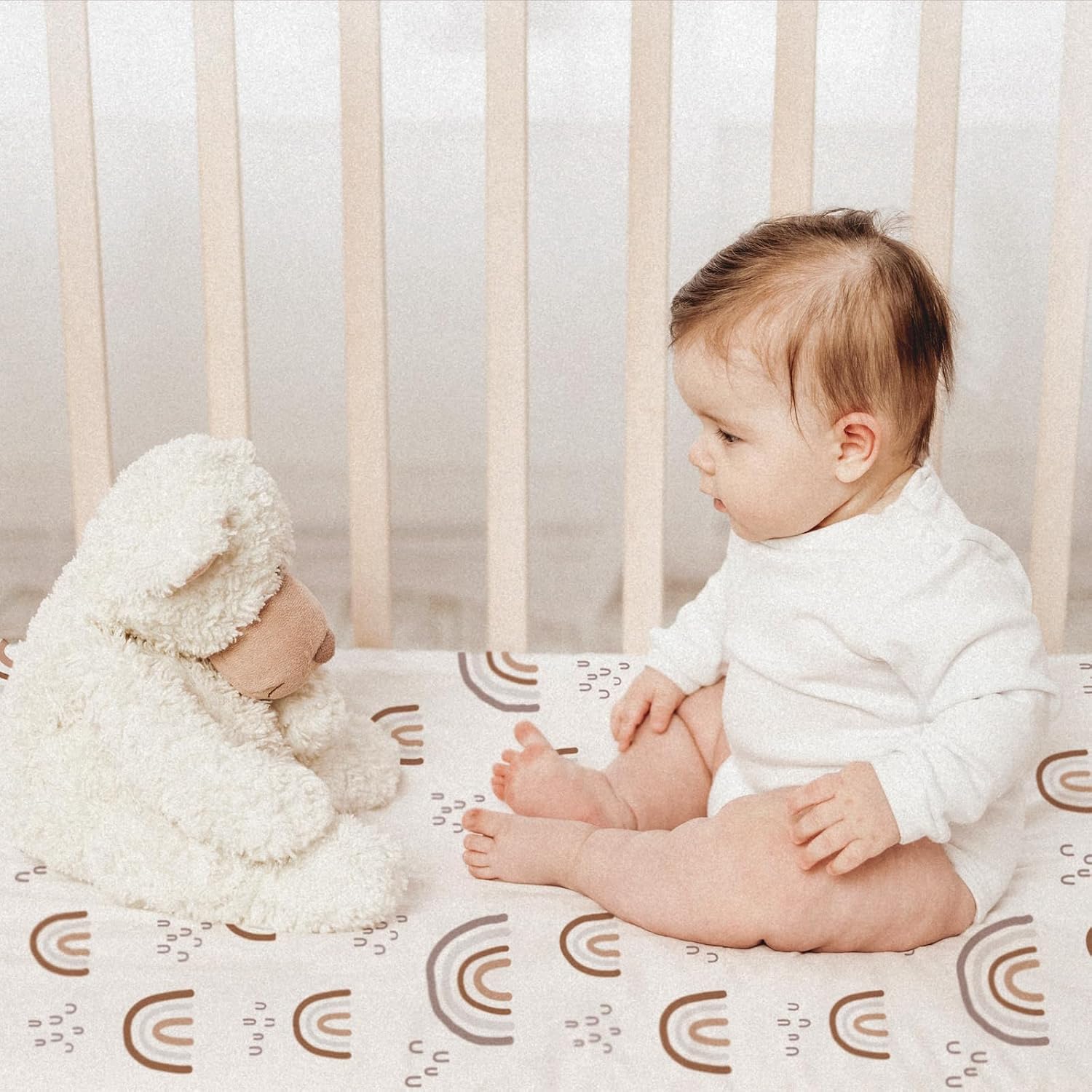 Thumbnail 5 de 2er-Set Jersey-Spannbetttuch für das Kinderbett (Regenbogen), 100% Mikrofaser, 120 x 60 cm