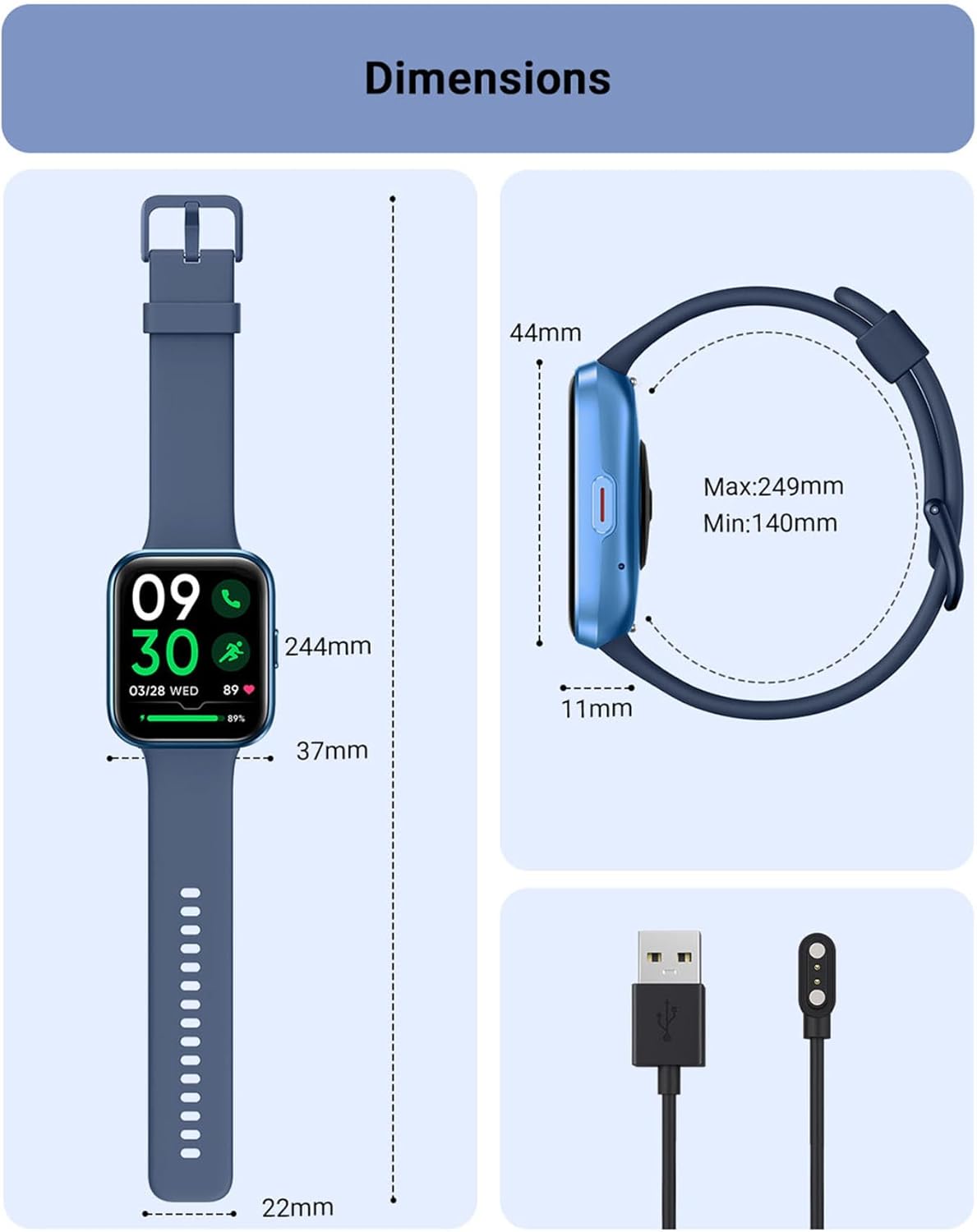 Thumbnail 6 de Smartwatch connectée Tensky Homme/Femme écran 1,85" avec Alexa intégrée, Bluetooth appels, 3ATM et suivi santé