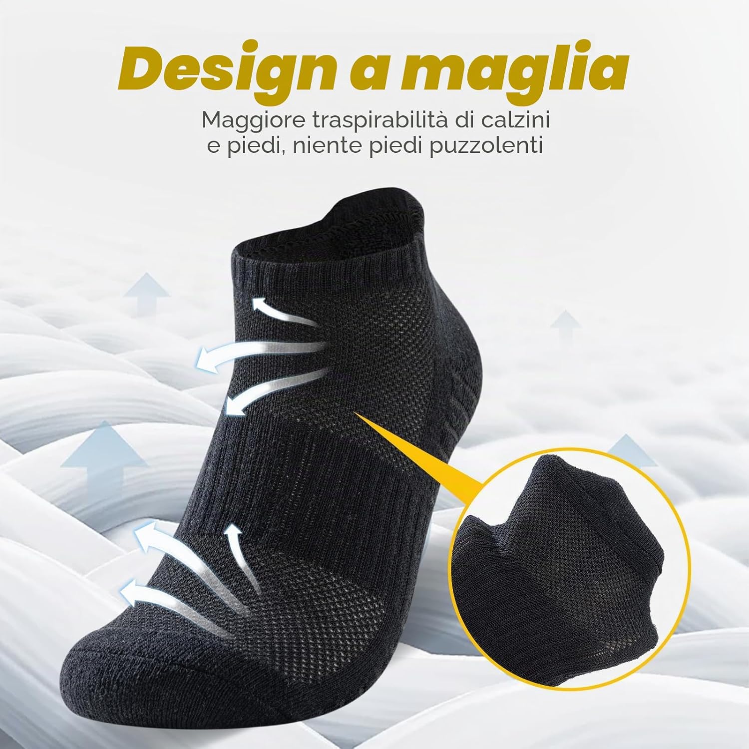 Detalle de SockWaddles Calze Sportive Unisex – 6 Paia, Cotone Traspiranti e Cushione Morbido