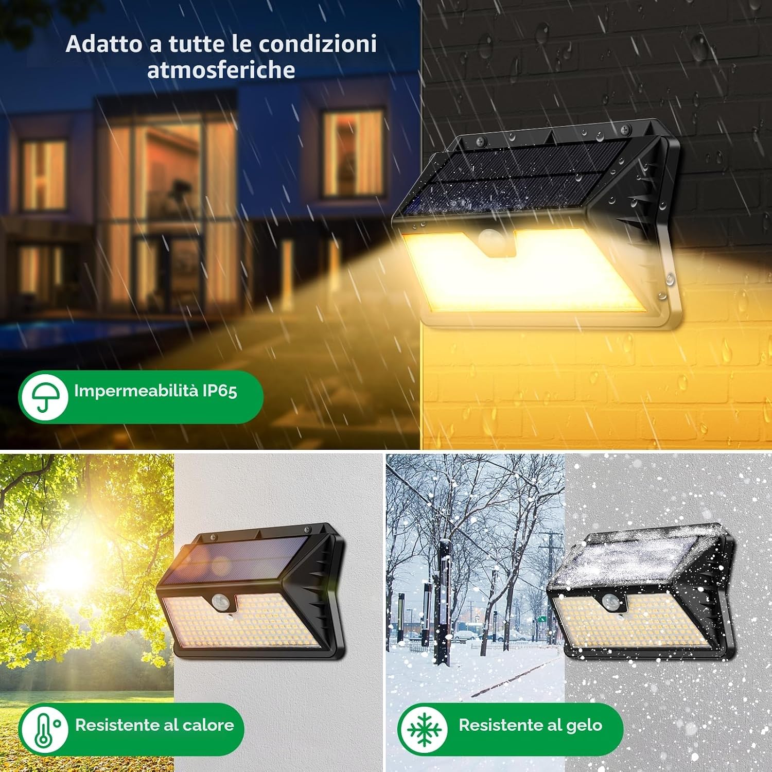 Thumbnail 4 de Faro LED Esterno con Pannello Solare 6 Pezzi IP65 - Luci Solari da Giardino con Sensore Movimento
