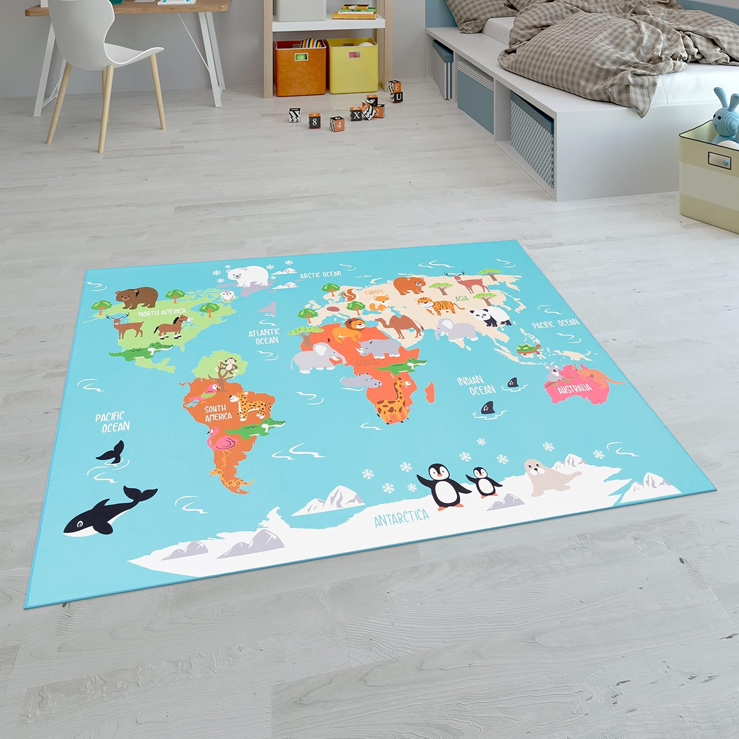 Thumbnail 6 de Paco Home Tapis Enfant Rond 200 cm – Beige 3, Antidérapant et Confortable