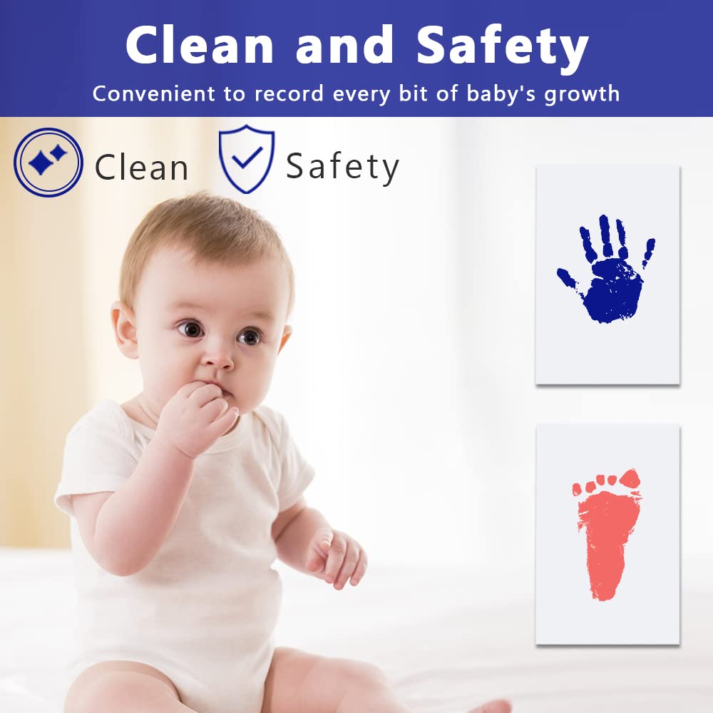 Thumbnail 2 de Vicloon Baby Abdruck Set – Hand- und Fußabdruck mit Clean-Touch Technologie, 3x Stempelkissen und 6 Druckkarten