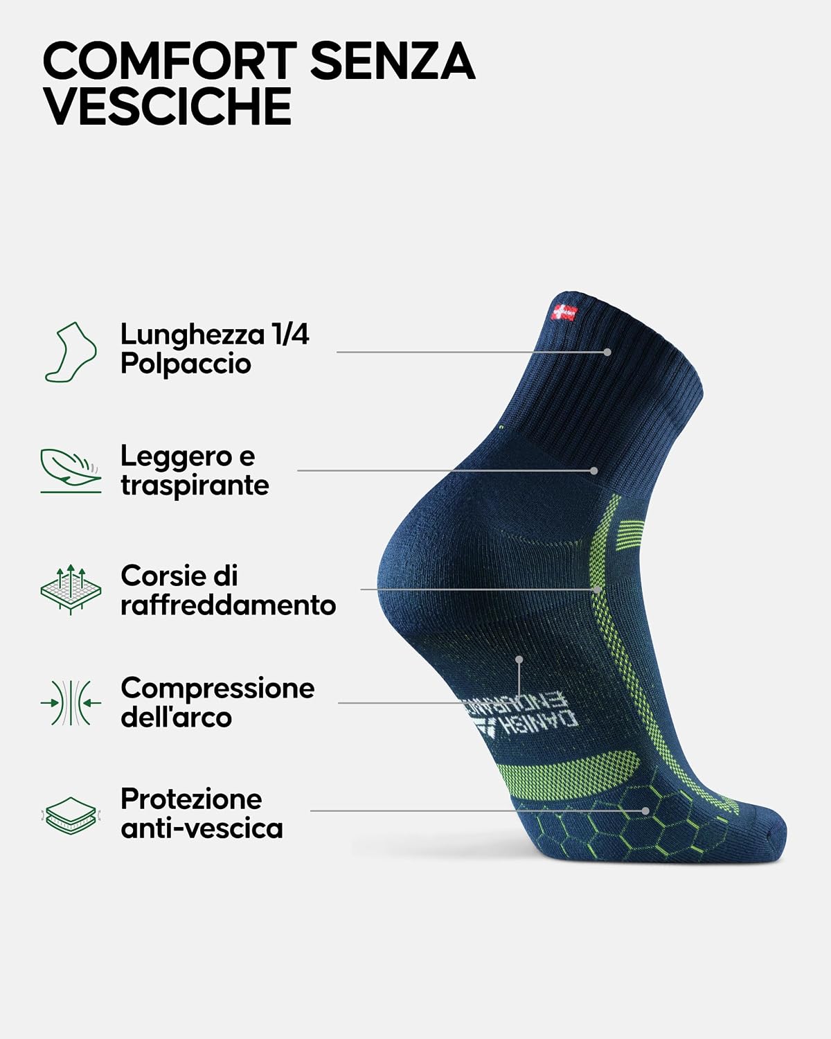 Detalle de DANISH ENDURANCE Calze Running 3 paia