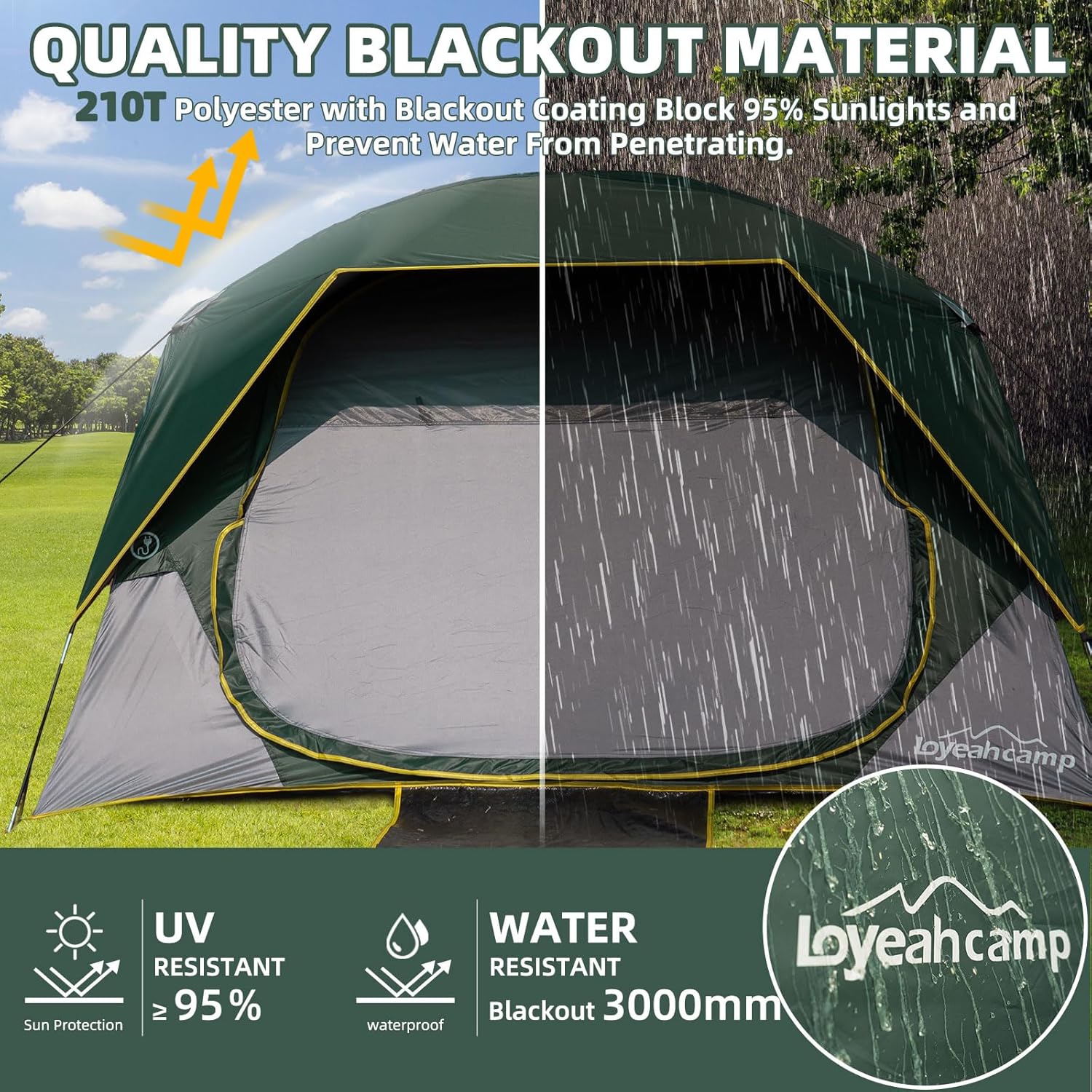 Detalle de LOYEAHCAMP Camping Tent, 4-Person