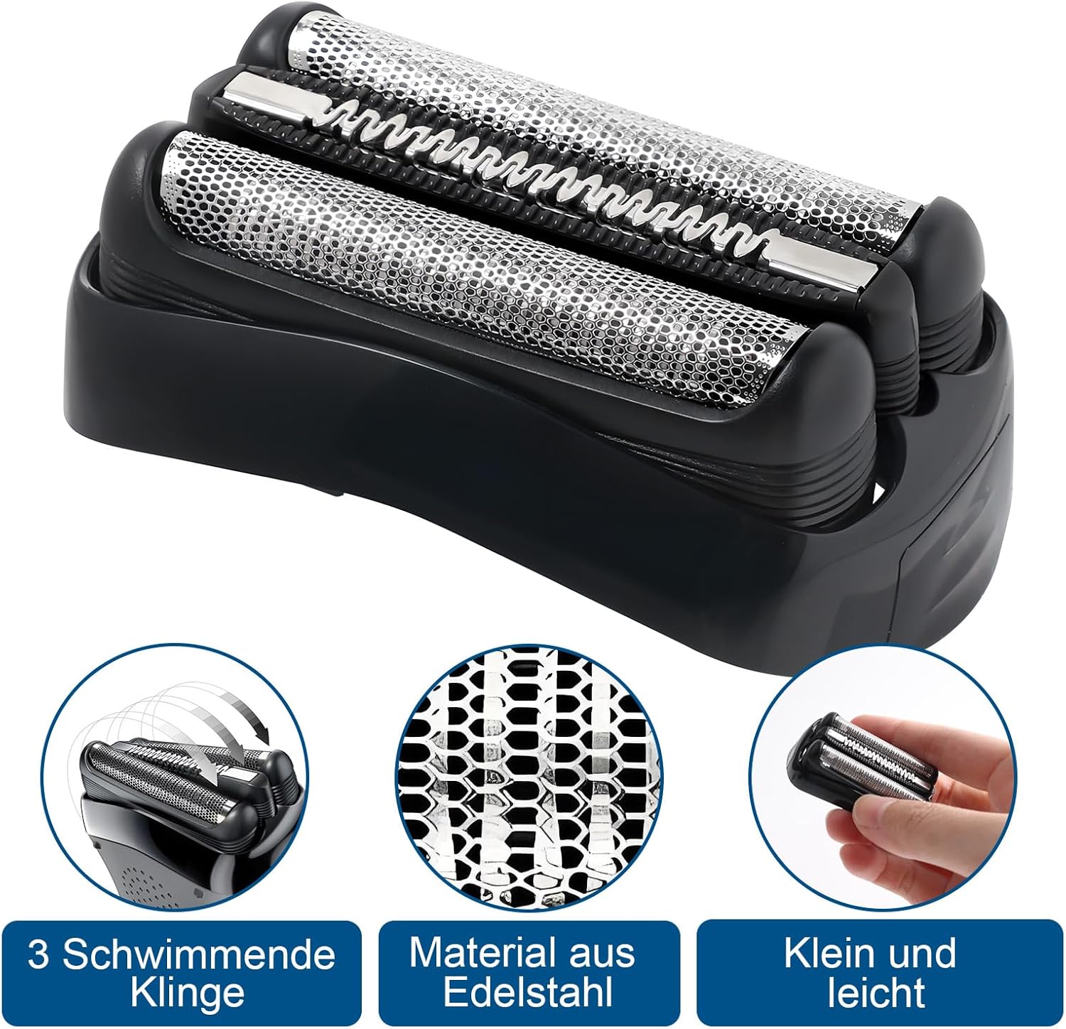 Thumbnail 5 de 2er-Pack Ersatzköpfe für Series 3 21B – Präzises Trimmen, kompatibel mit Braun S3 Serien