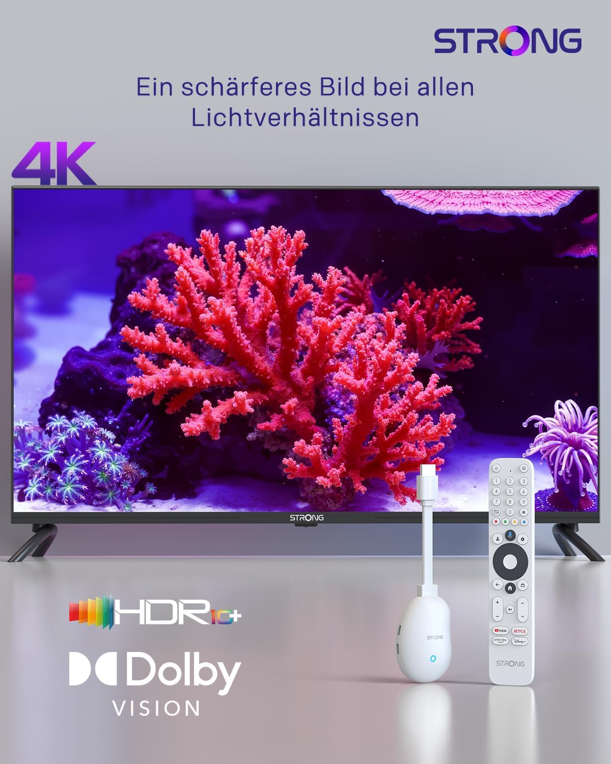 Thumbnail 4 de Strong LEAP-Neve 4K UHD Streaming Stick mit Google TV, WLAN 6, Ethernet und Dolby Vision/Atmos