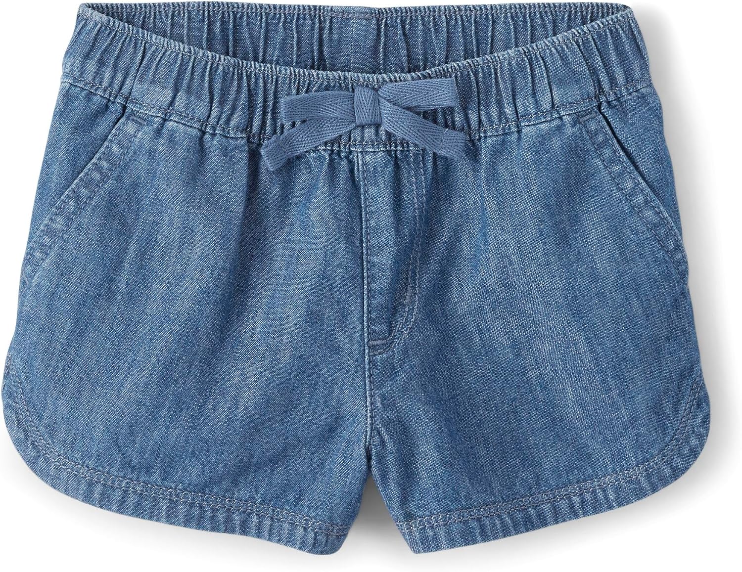 Detalle de The Children's Place Baby Girls' Chambray Pull-On Shorts, 100% Cotton