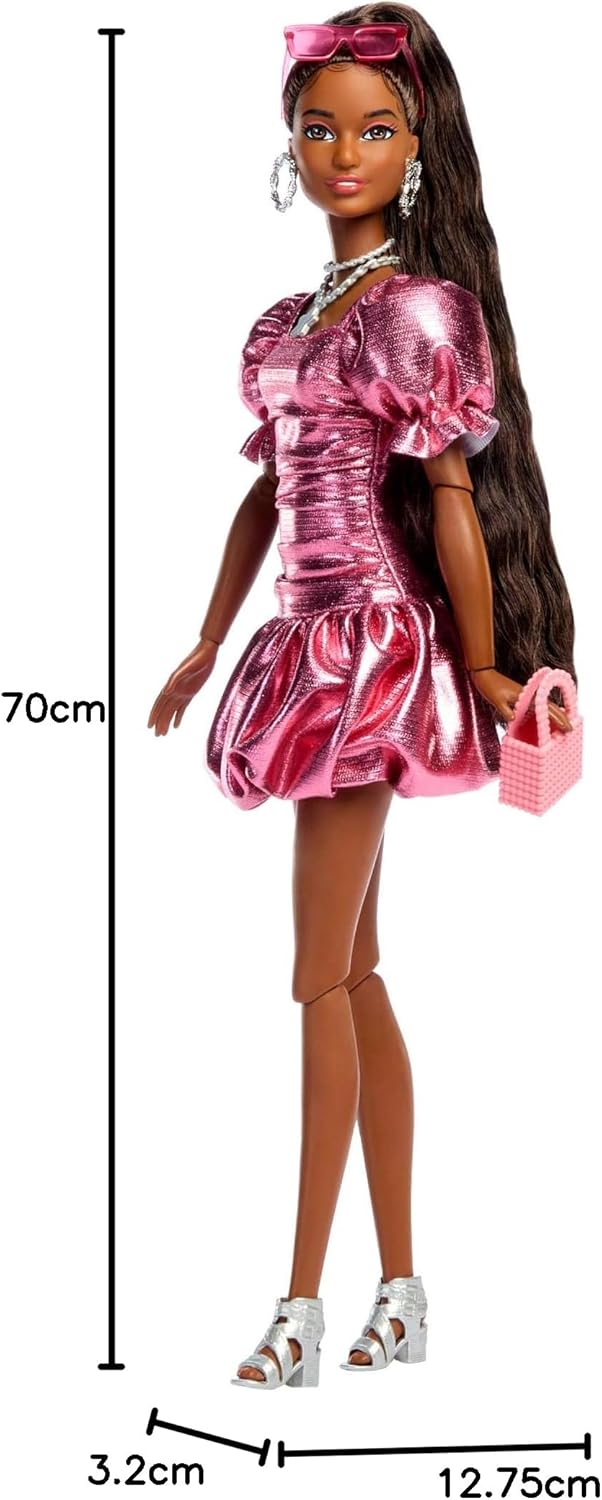 Thumbnail 6 de Barbie Deluxe Style n° 6 : poupée glamour avec robe corail métallisée et accessoires