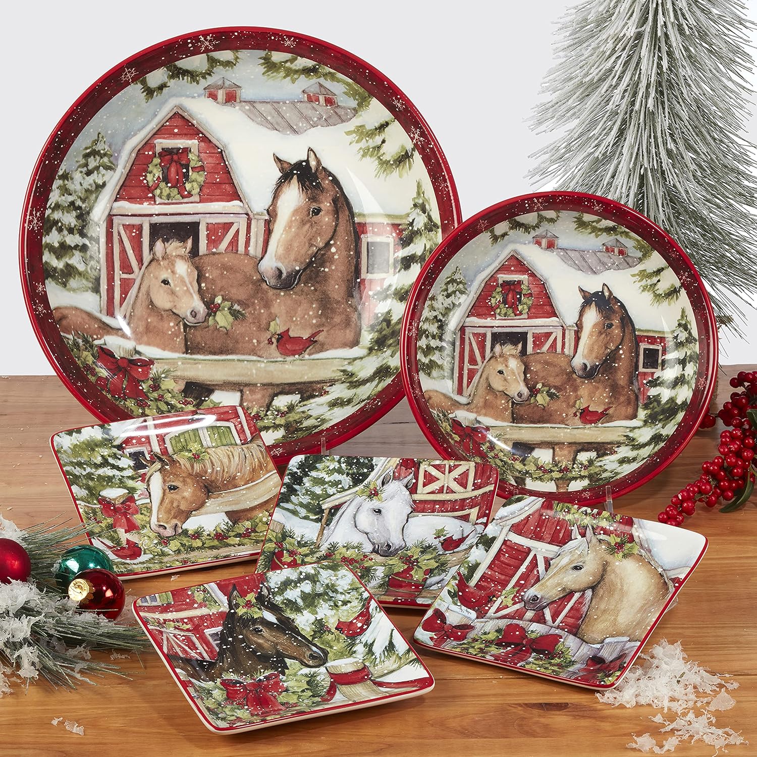 Thumbnail 3 de Certified International Homestead Christmas 16 oz Mugs (Set of 4) in Durable Earthenware