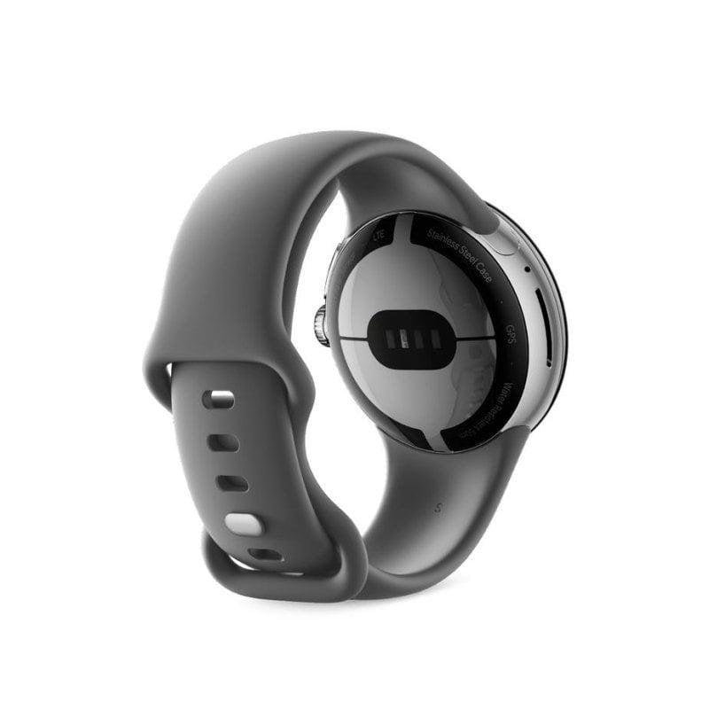 Detalle de Google Pixel Watch 4G LTE 41 mm Plata con correa Carbón | ECG, SpO2, 5ATM