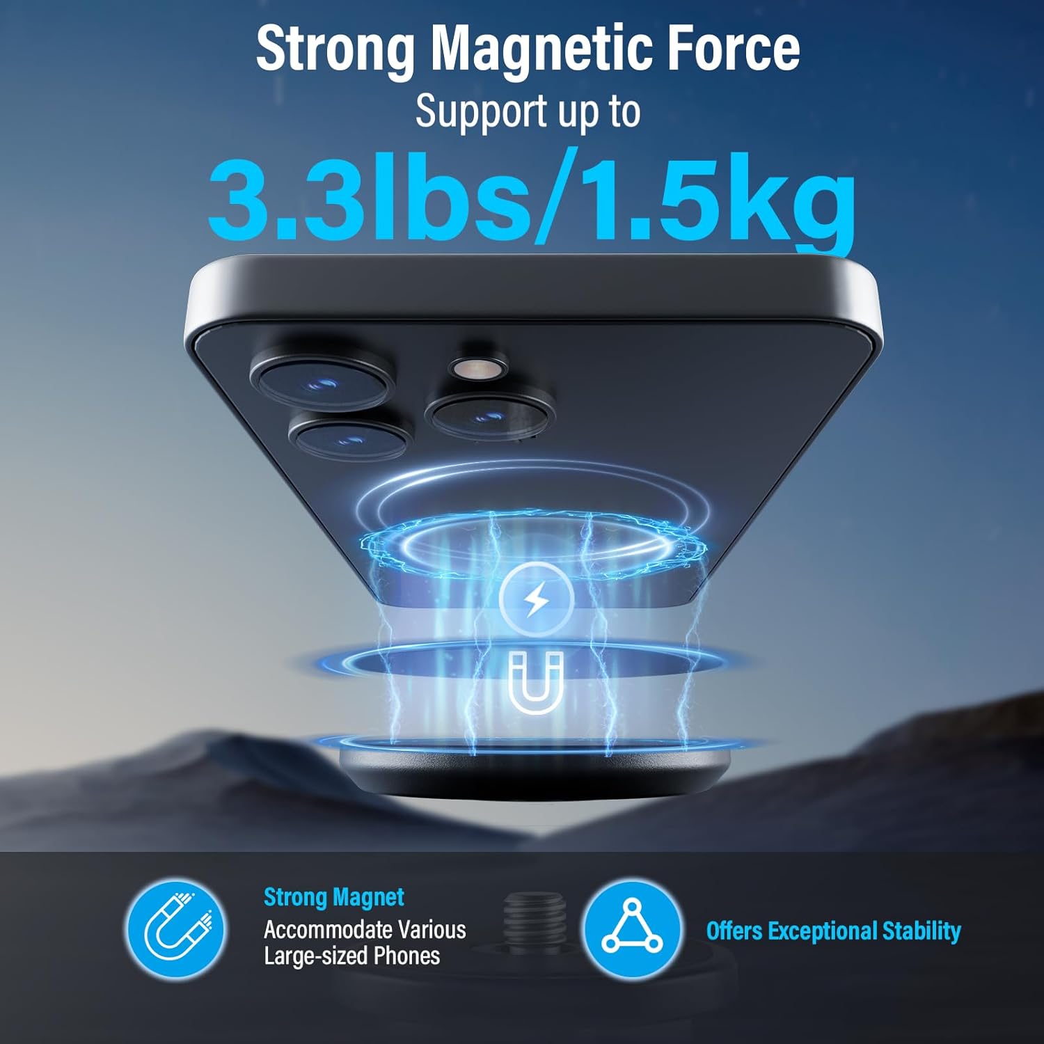 Thumbnail 1 de SIRUI AM-MF Magnetischer Stativadapter für iPhone 12–15 – Halterung mit 3 Magnetringen, 60 g, 1/4" Gewinde