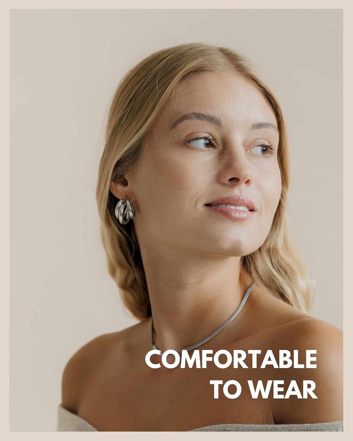 Thumbnail 3 de Creolen Triple Ohrringe für Damen aus Edelstahl, wasserfest (18K Gold, Silber oder Rosegold) – dreifach im Set