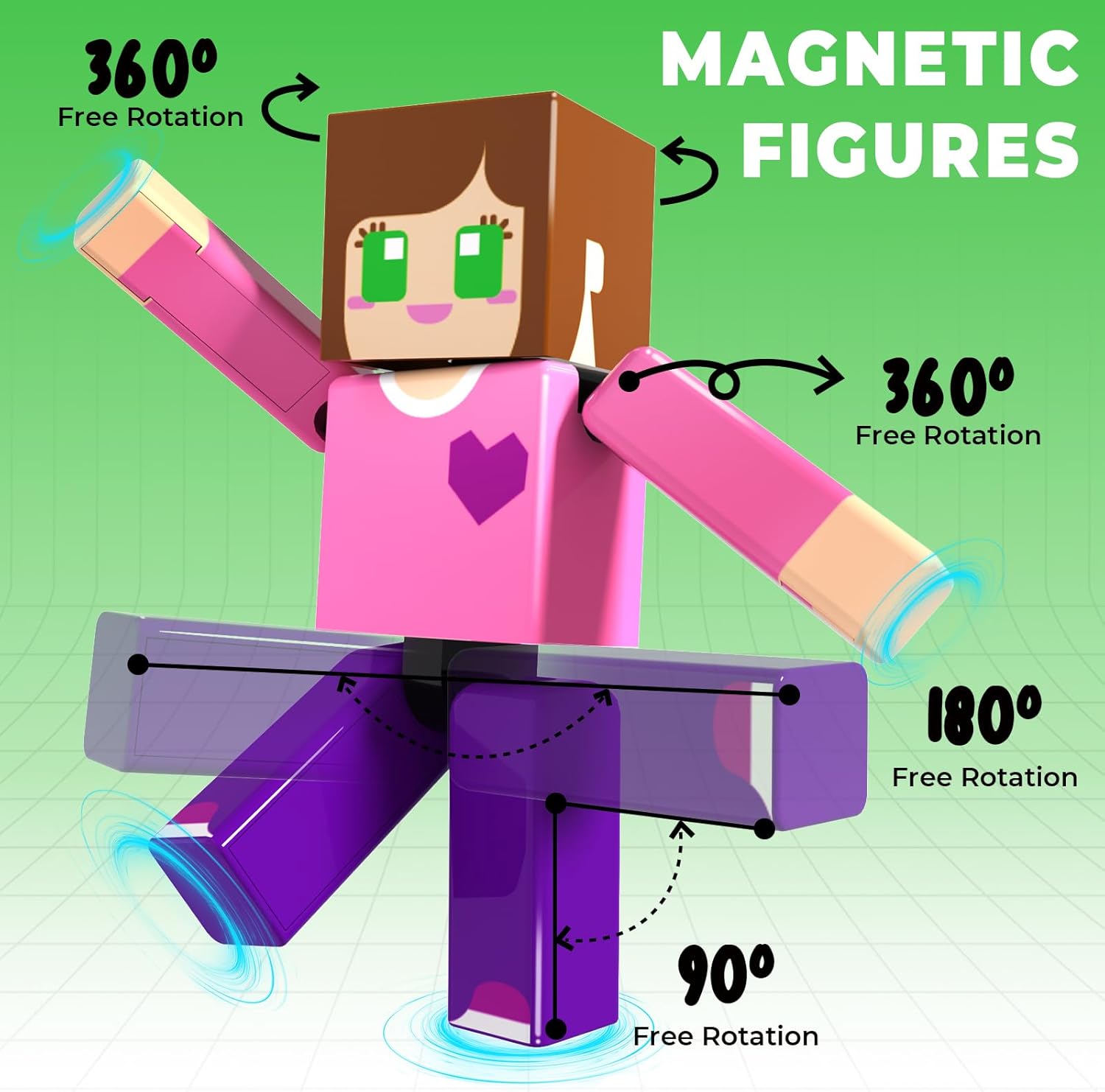 Thumbnail 5 de GraceDuck Magnetic Blocks 160pcs STEM set 🧩