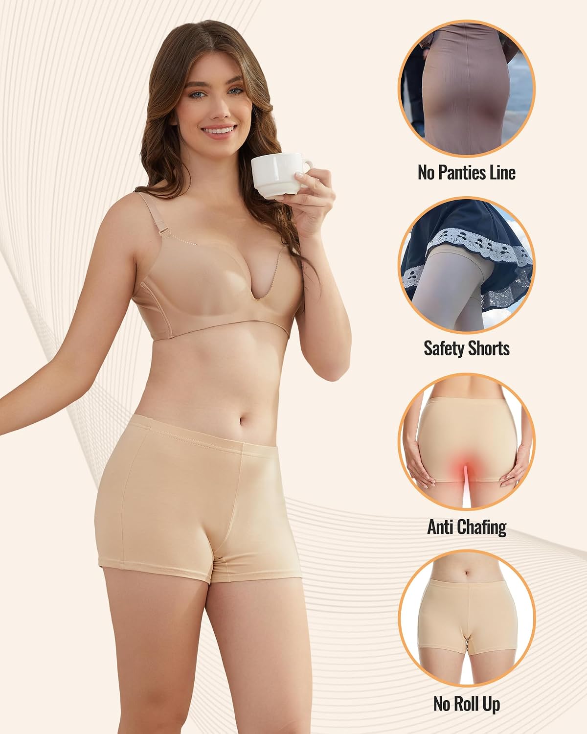Thumbnail 3 de SIMIYA Women's Boxers Underwear: Breathable Cotton Shorts with Anti-Chafing Comfort