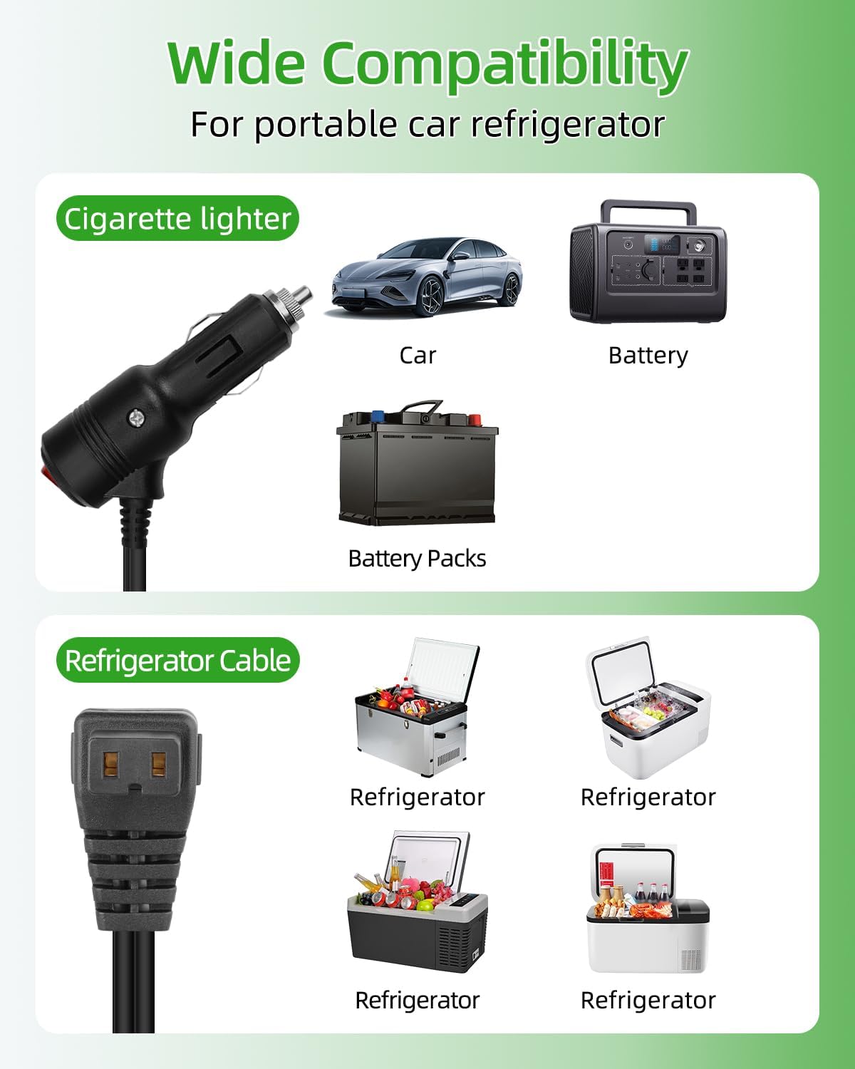 Thumbnail 4 de RIIEYOCA 12V Car Refrigerator DC Power Cable with On/Off Switch – 5ft