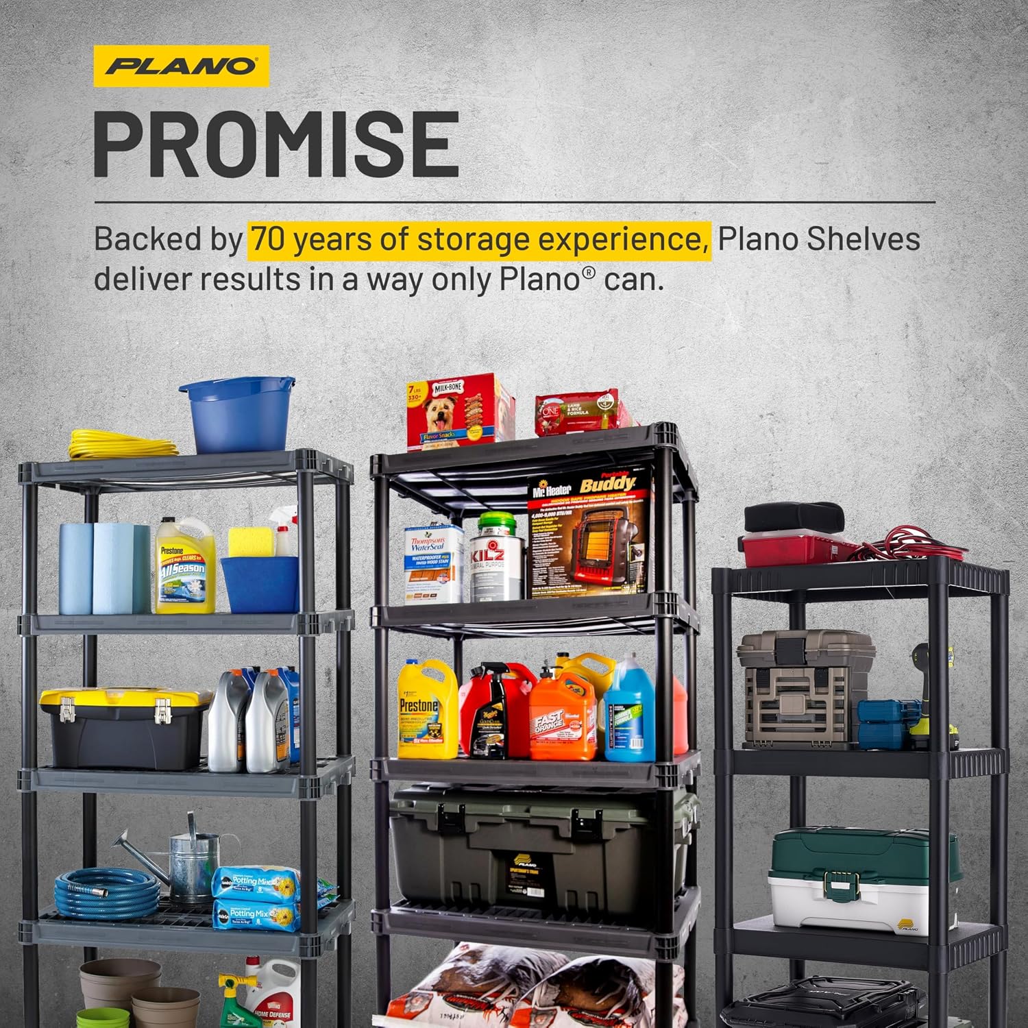 Thumbnail 5 de Plano PLA9177SB 4-Shelf Plastic Storage Unit, 200 lb Capacity, Black