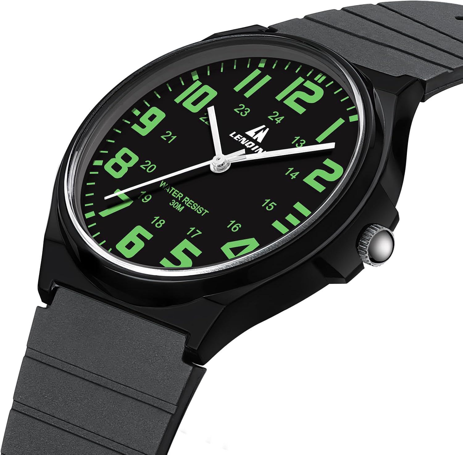 Detalle de LN LENQIN Herren Uhr Edelstahl Armbanduhr Analog Quarz – 30M wasserdicht