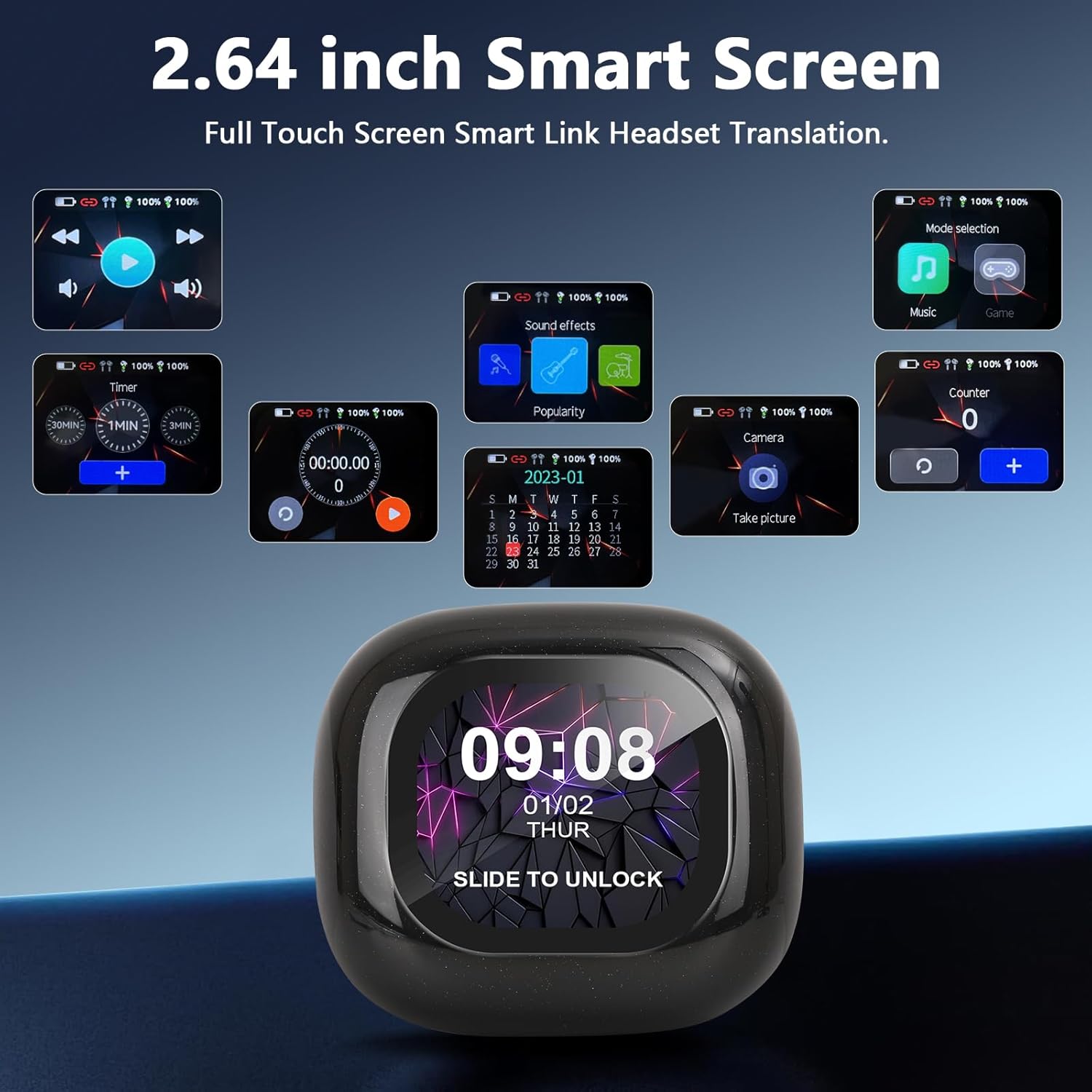Thumbnail 1 de AI Translation Earbuds Real Time: 164 languages in real-time, 3-in-1 with open-ear comfort