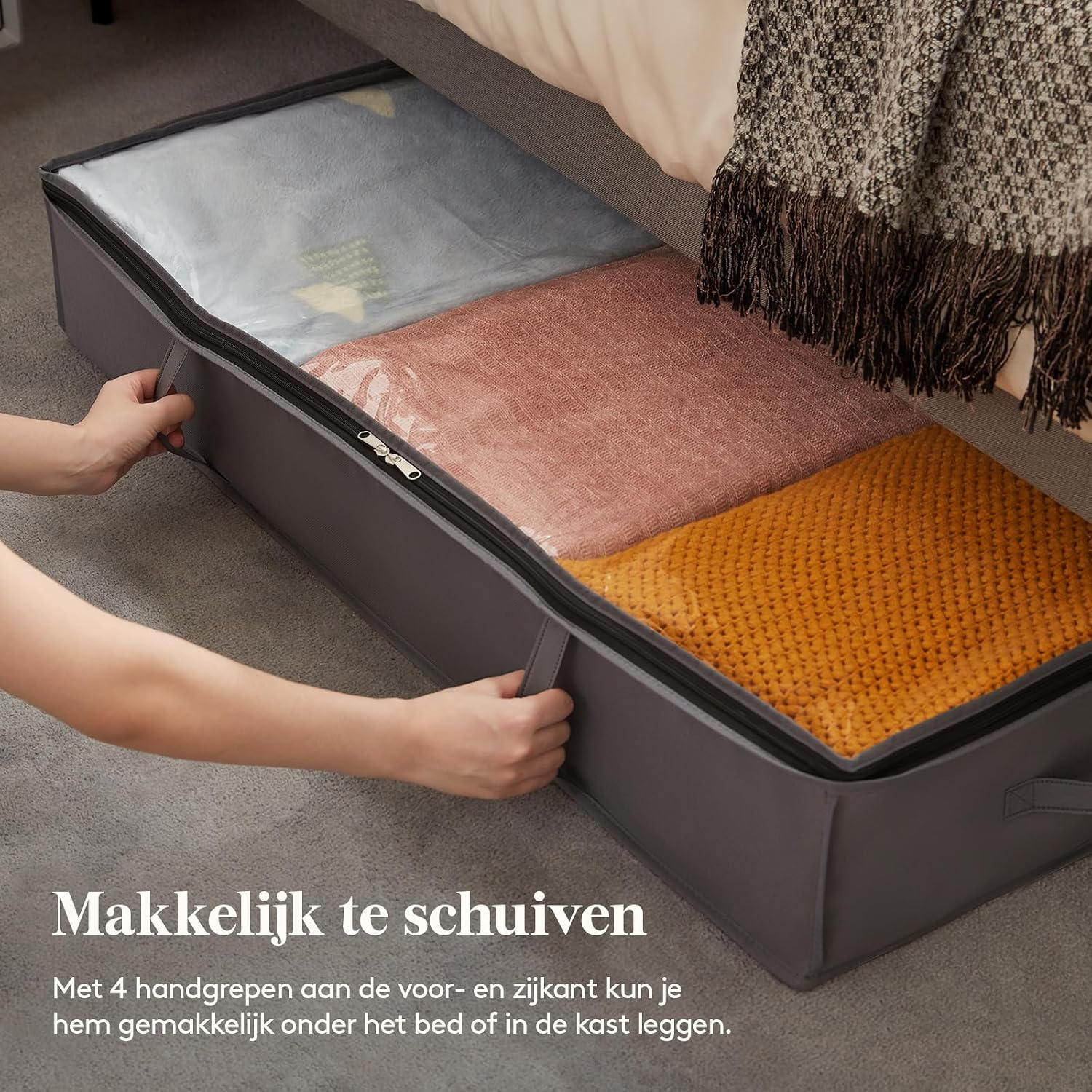 Thumbnail 2 de Lifewit 22142 opbergtassen voor onder het bed, 75 liter, grijs, 6 stuks