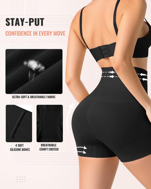 Detalle de ForeverShaper Seamless Tummy Control Shorts with High Waist and Thigh Coverage