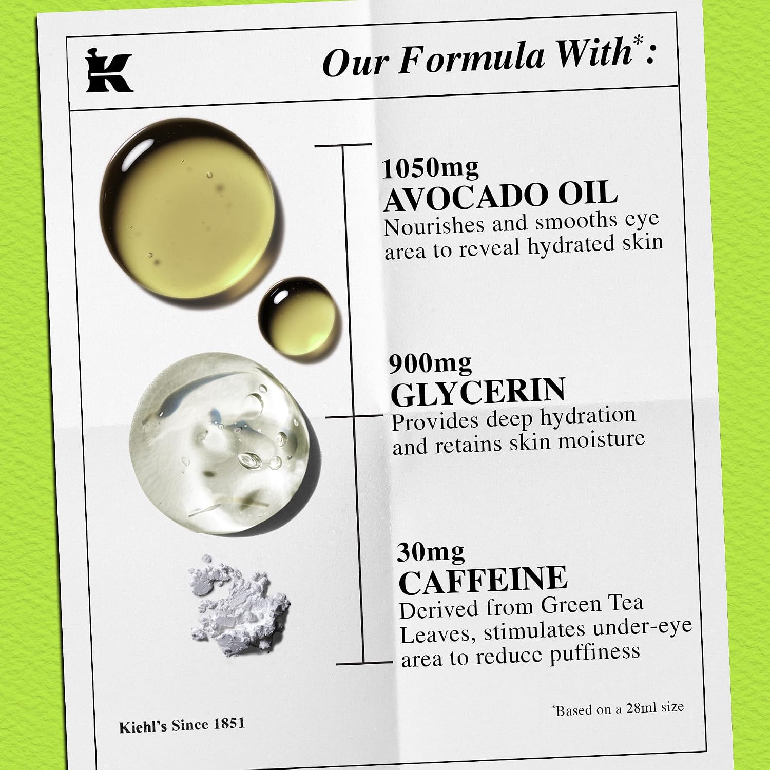 Detalle 2 de Kiehl's 3605970236915 Avocado Eye Treatment with Avocado Oil and Caffeine