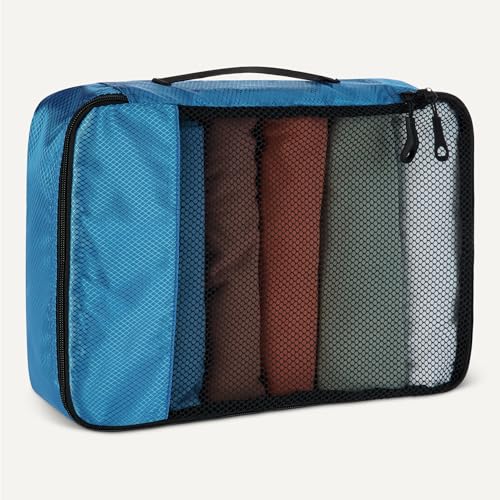 Detalle 2 de Amazon Essentials Juego de 4 cubos para viaje con doble cremallera y parte superior de malla (celeste)