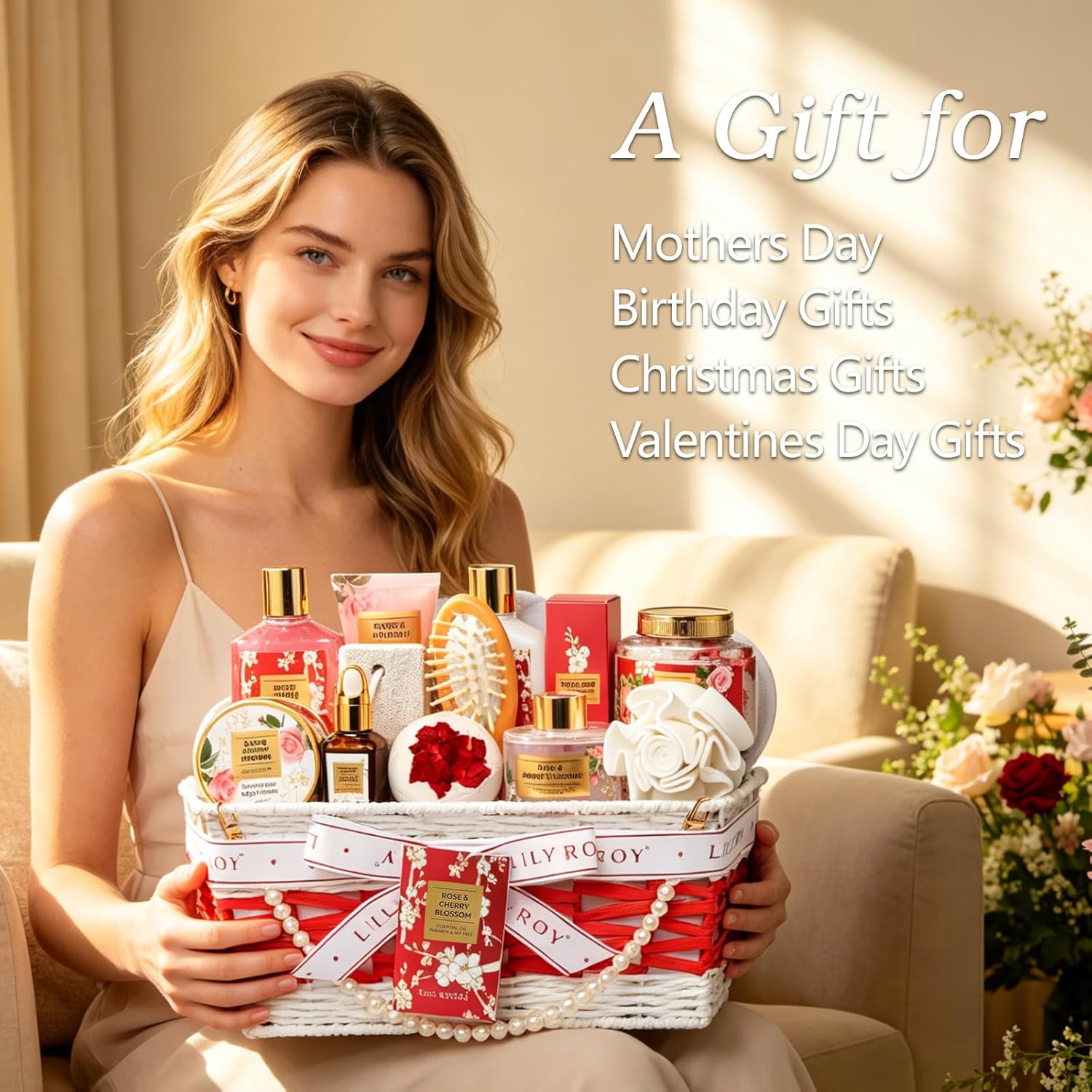 Thumbnail 1 de Gifts for Women Rose Spa Gift Basket – 19-Piece Bath and Body Set for Mom and Self-C Care