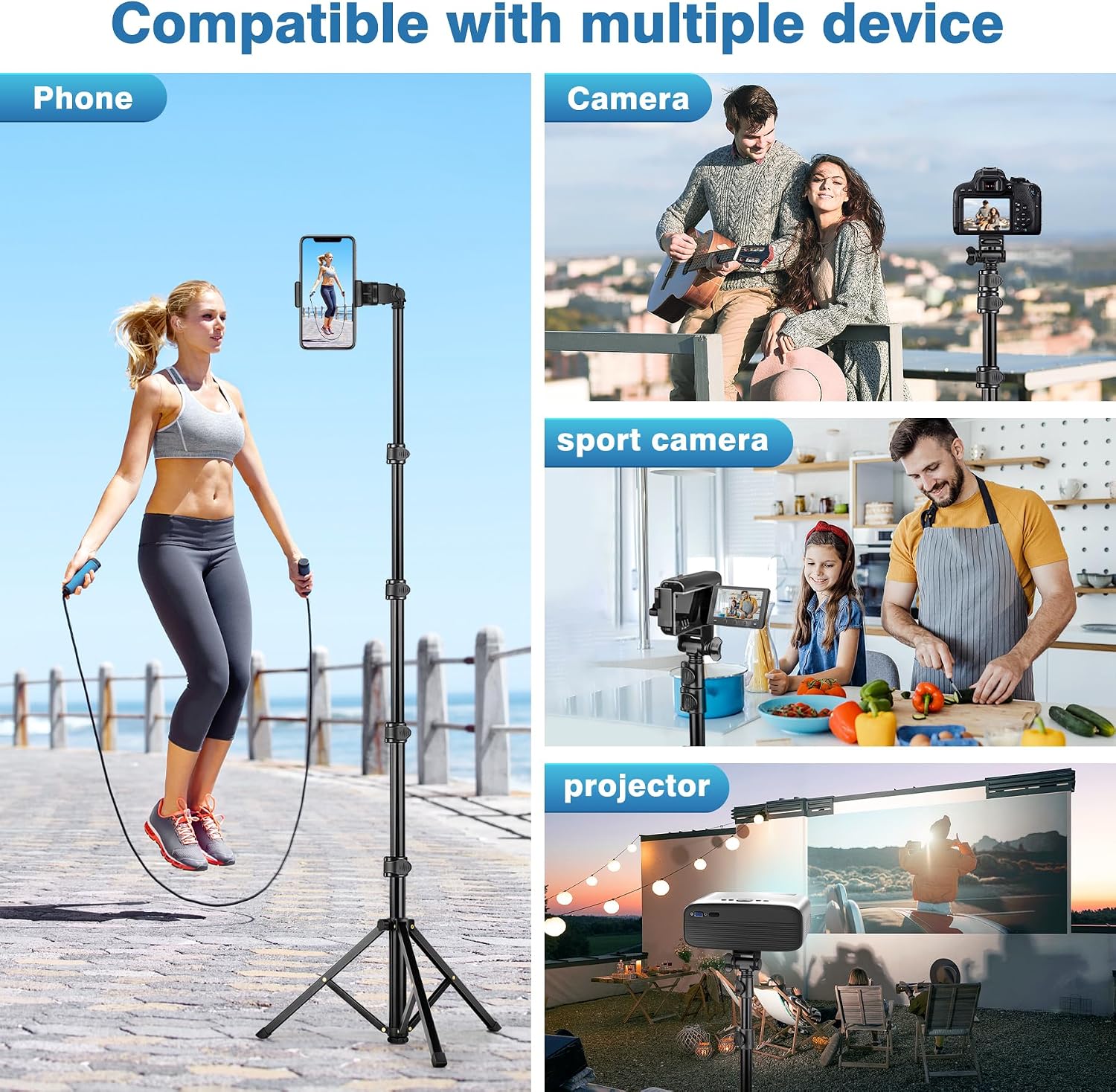Thumbnail 6 de Victiv Tripod 70-Inch Phone Tripod with Remote, Holder, and 2-in-1 Design