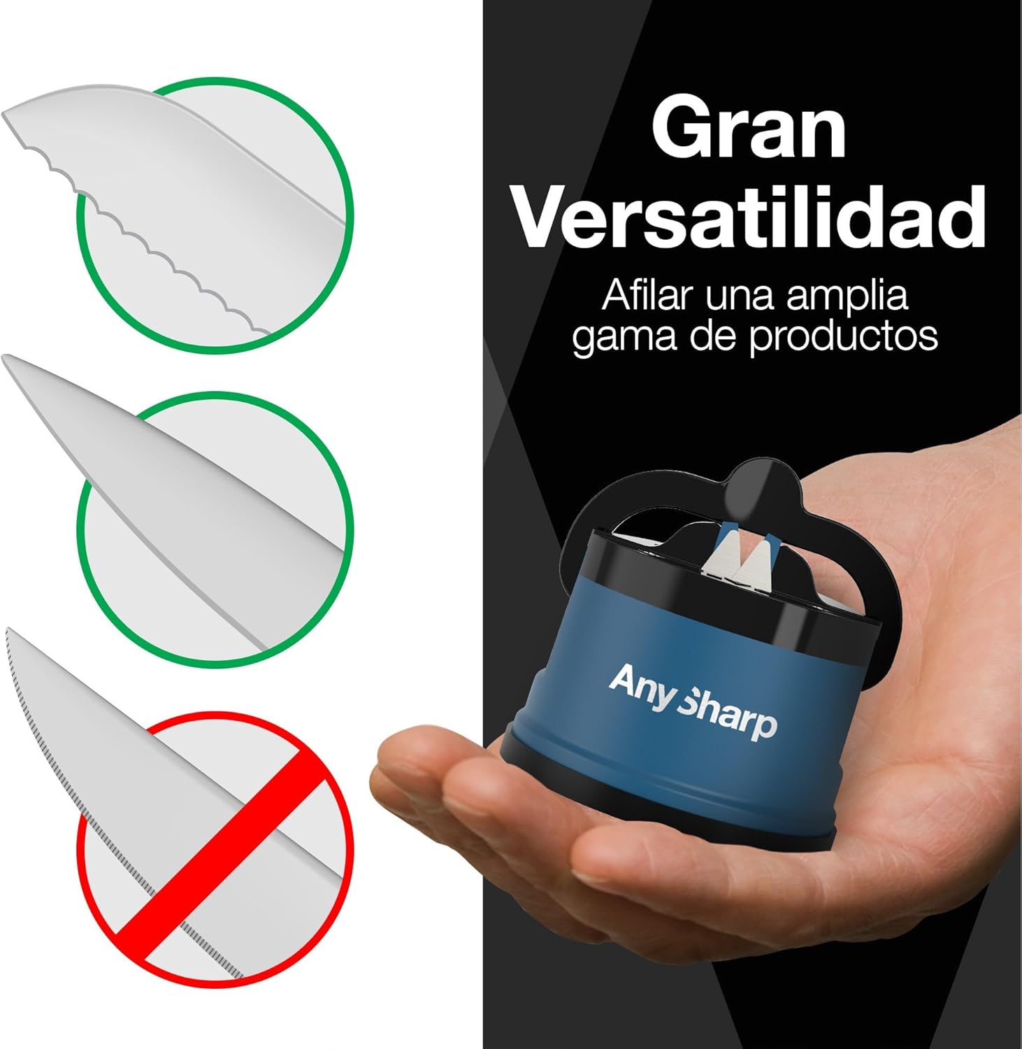 Thumbnail 4 de AnySharp Afilador de Cuchillos ✨ Seguridad sin Manos, Azul