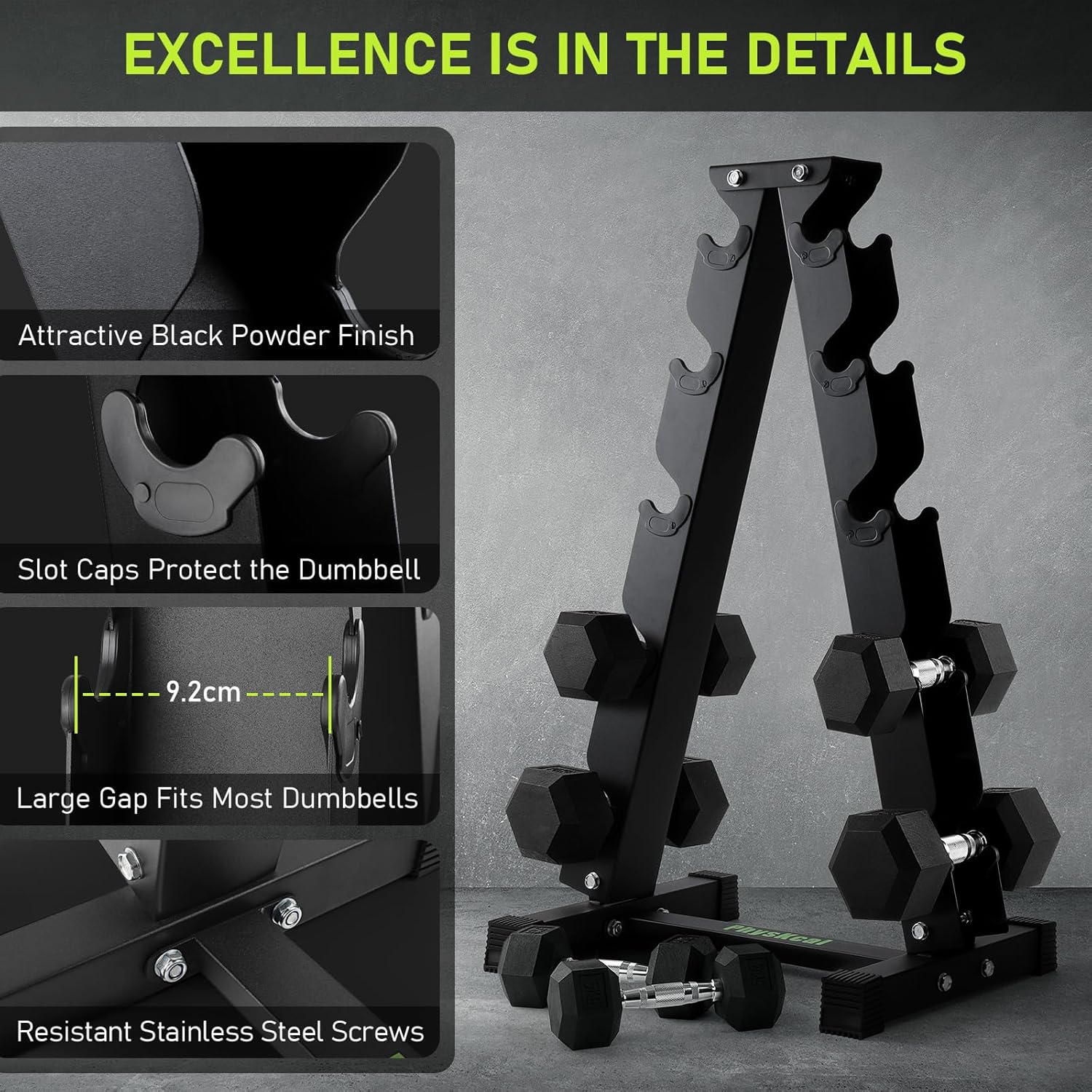Thumbnail 2 de PhysKcal dumbbell rack steel storage