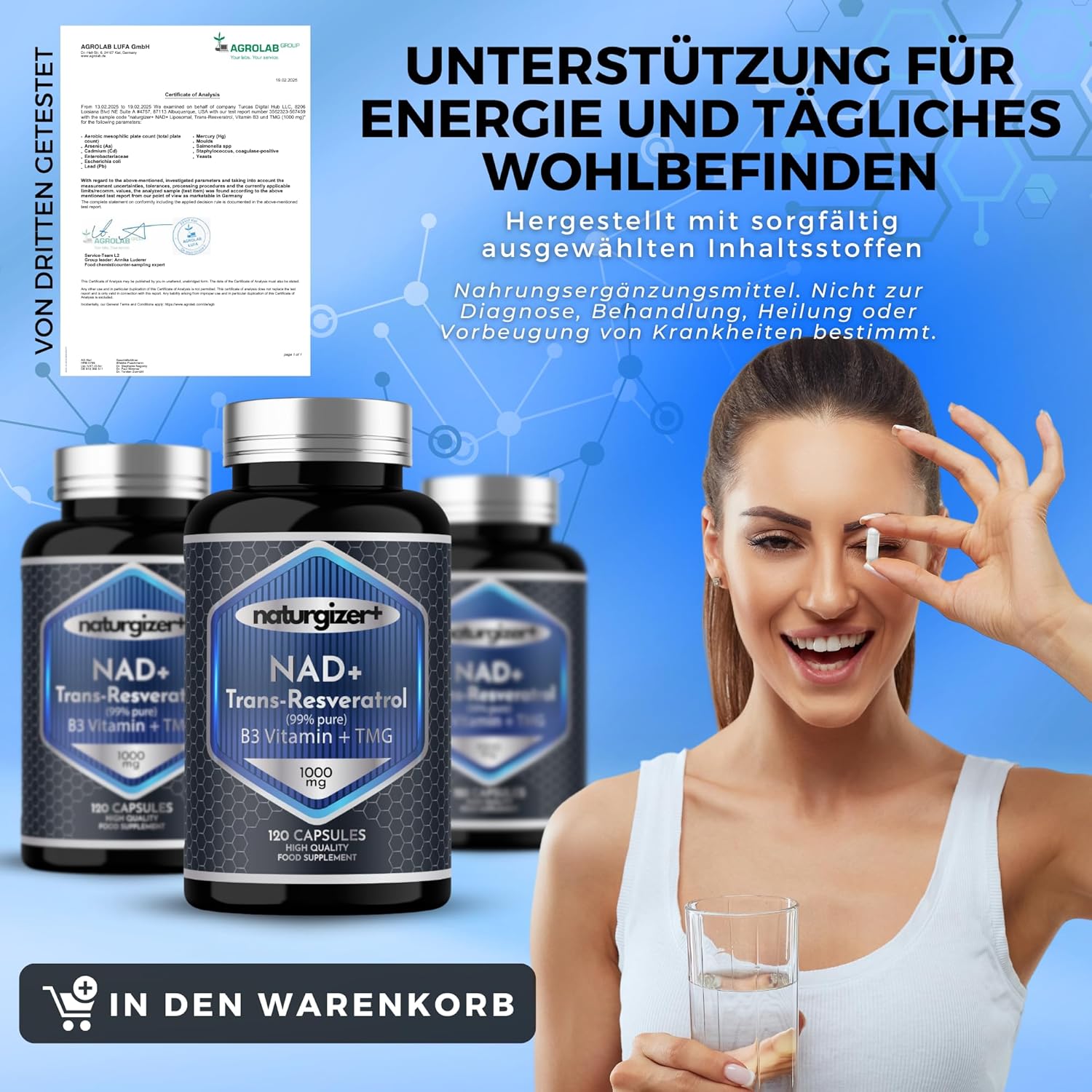 Detalle 2 de NAD Plus Advanced 4+1 mit liposomaler Technologie – Naturgizer+, 120 Kapseln