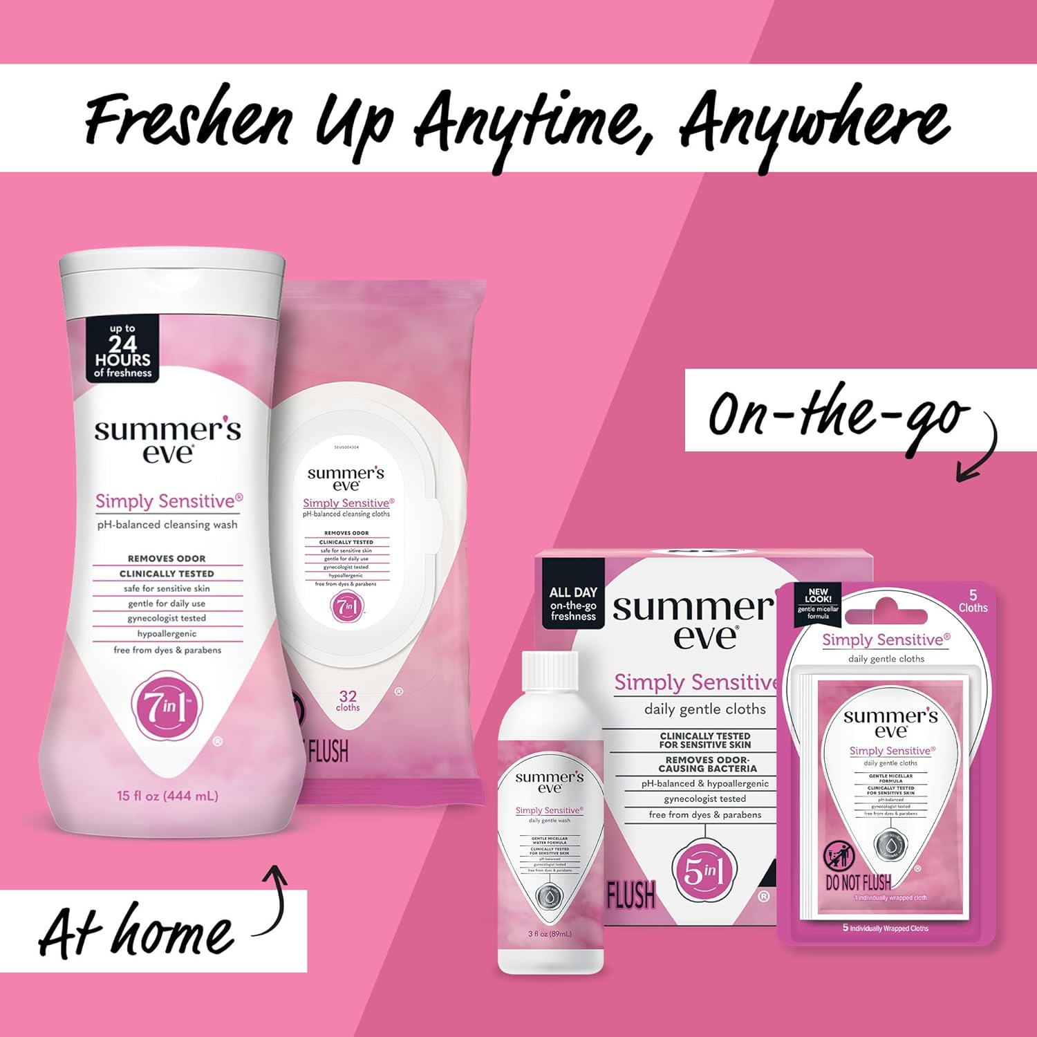 Thumbnail 4 de Summer's Eve Simply Sensitive Feminine Wipes 32ct