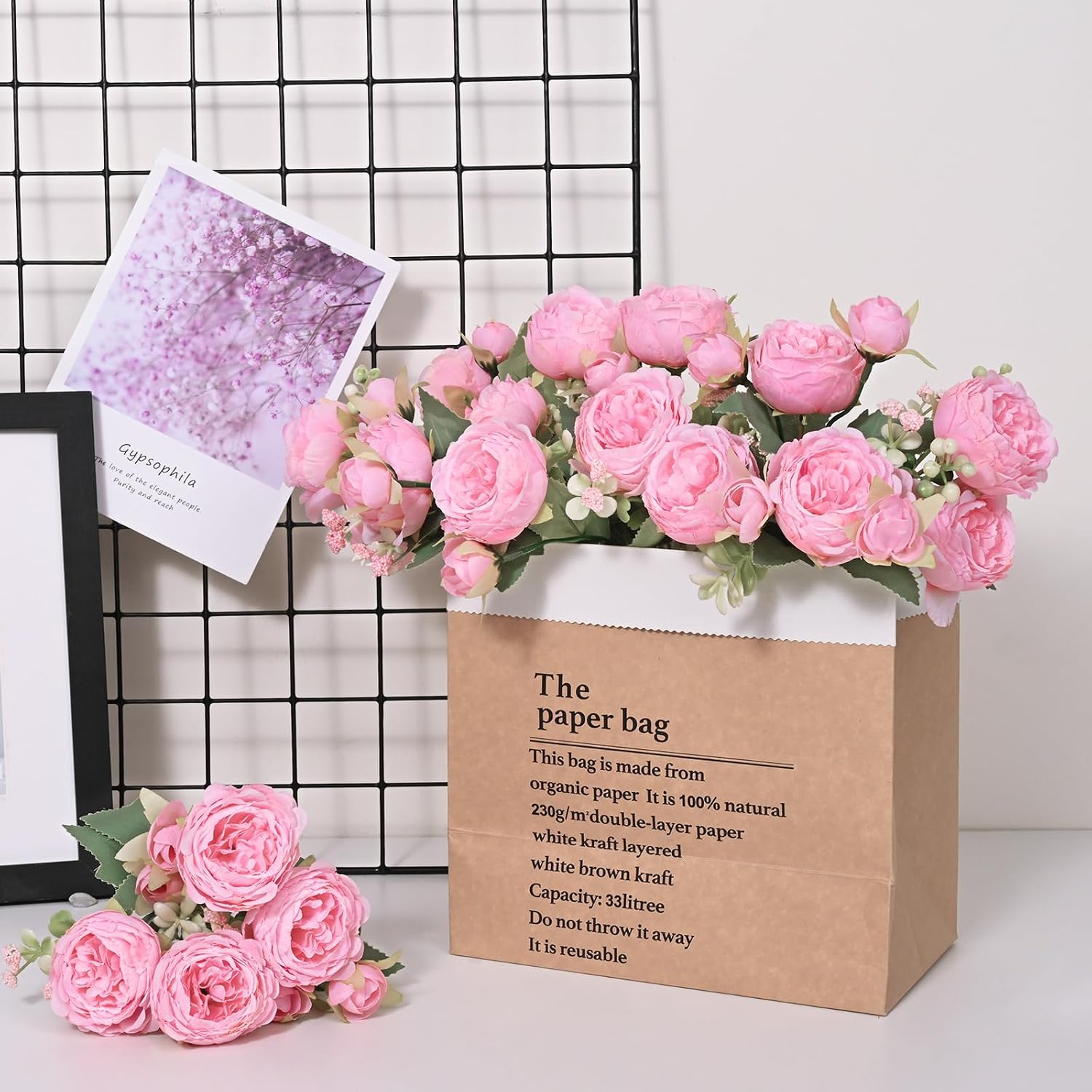 Detalle 1 de MARTINE MALL 8 Packs Peonies Artificial Flowers for Centerpiece ๐