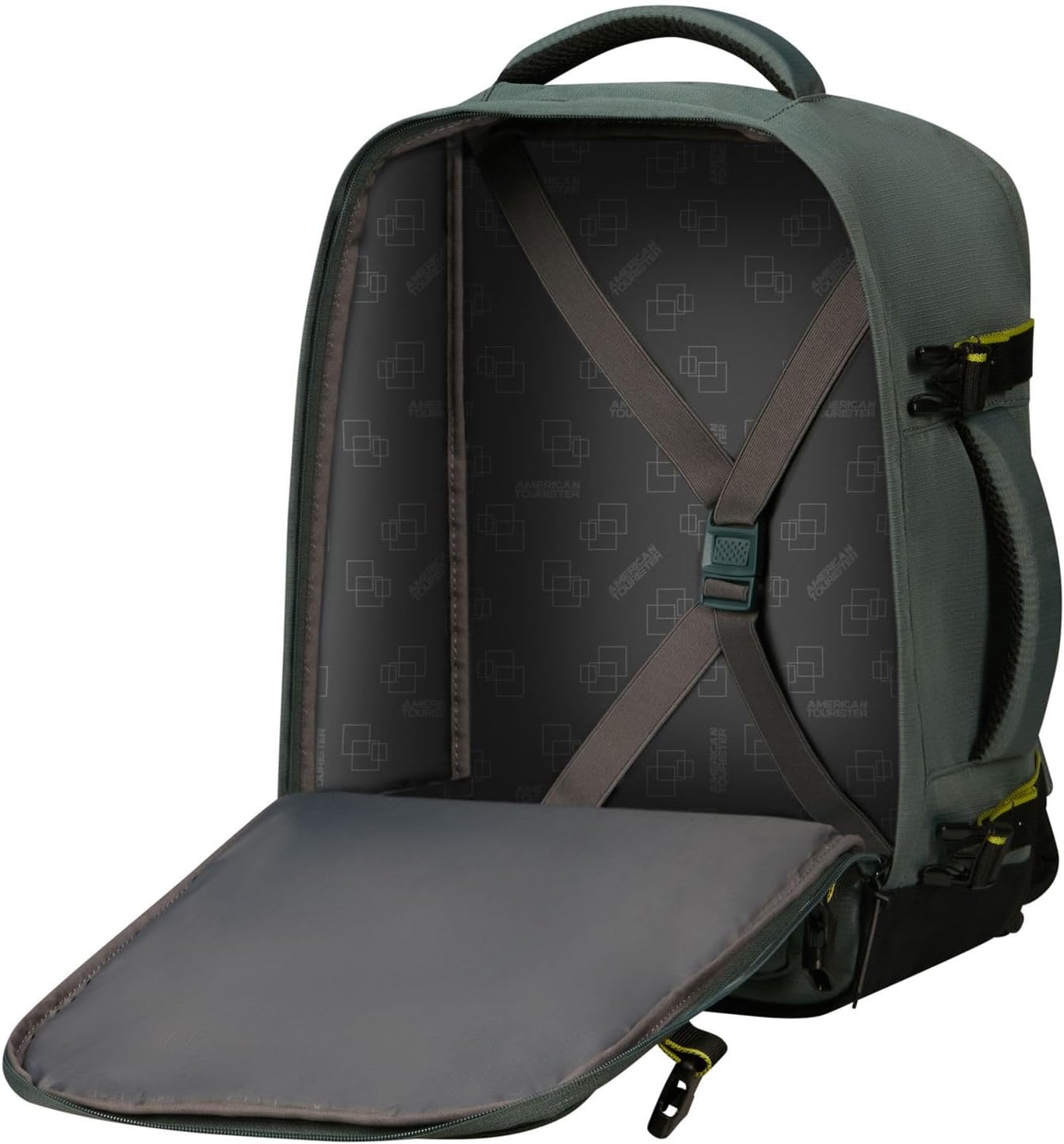 Detalle 2 de American Tourister Take2Cabin: Zaino da cabina con sottosella per voli Wizz Air e Vueling (30 x 20 x 40 cm, 26,5 L, 0,60 kg) – Dark Forest