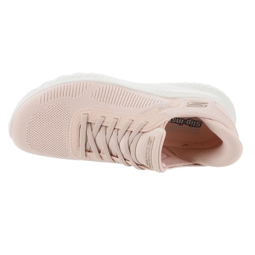 Detalle de Skechers Femme Bobs Squad Chaos Current Muse Slip-In ENTRAINEUSE – Light Pink Textile, 39 EU