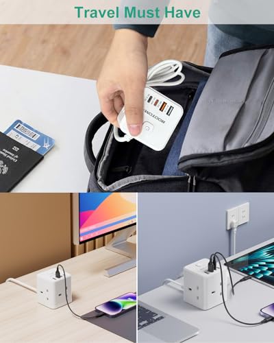 Thumbnail 6 de ROOTOMA Japan Travel Adapter 3 Way 4 Fast Charging USB (QC3.0/PD20W) – 7‑in‑1 UK to Japan