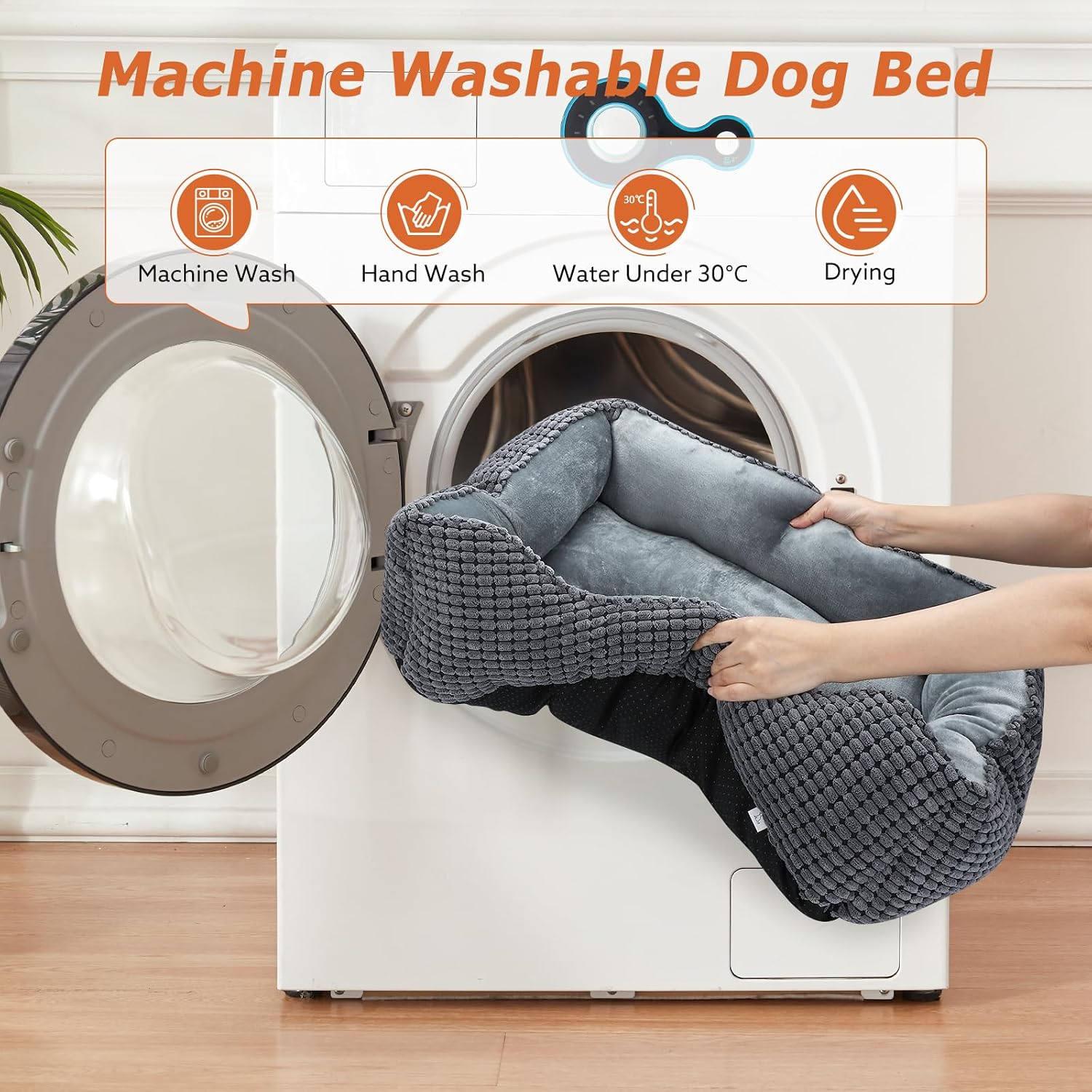 Thumbnail 6 de MIXJOY Rectangle Dog Bed 25 in, Grey