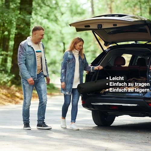 Detalle de Symino Campingstuhl Faltbar mit Getränkehalter und Seitentasche – Anglersessel klappbar, 120 kg Traglast, Schwarz