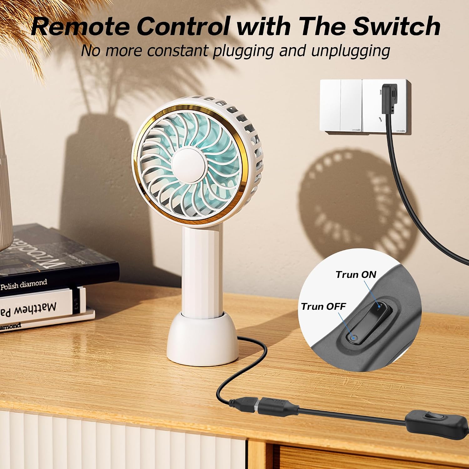 Detalle de YACSEJAO USB-Verlängerungskabel mit EIN/Aus-Schalter 90°-Winkel, 1,5 m – USB 2.0