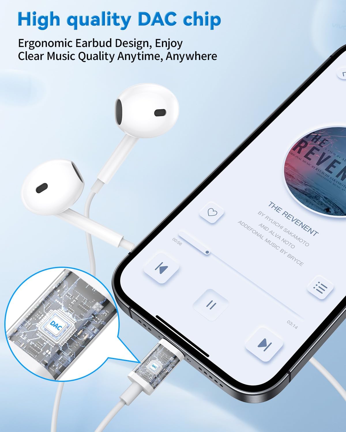 Detalle de USB-C Kabelkopfhörer mit Mikrofon – HiFi In-Ear für iPhone 15/16/17, iPad Pro, Samsung Galaxy, Google Pixel