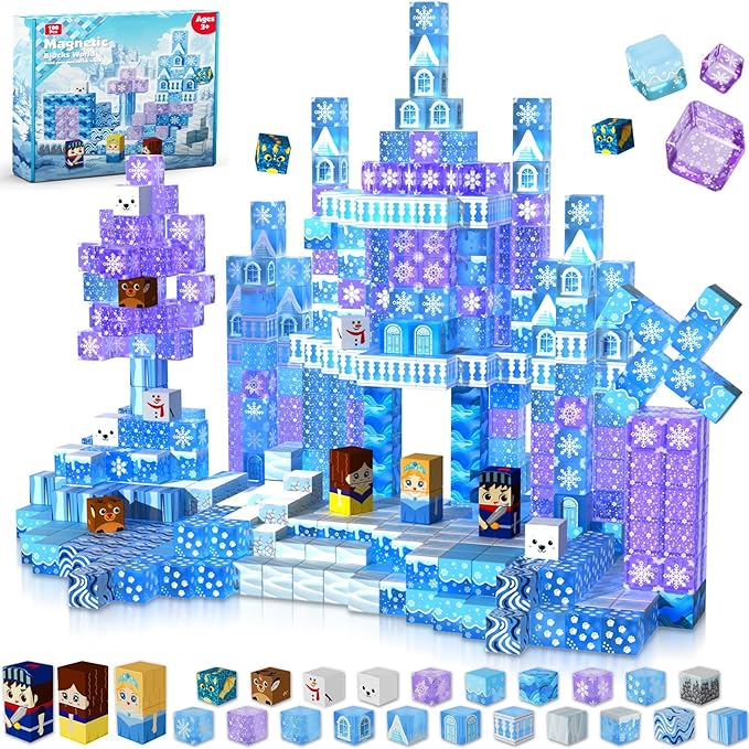 Detalle de Magneverse Bloques Magnéticos Construcción Azul Hielo - 100 Piezas