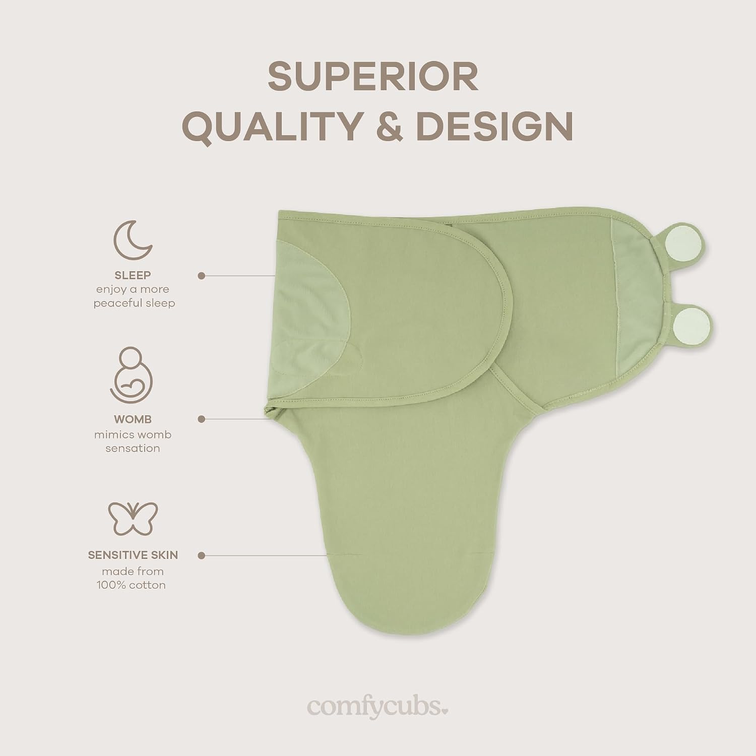 Detalle 1 de Comfy Cubs Easy Swaddle Blanket 3 Pack
