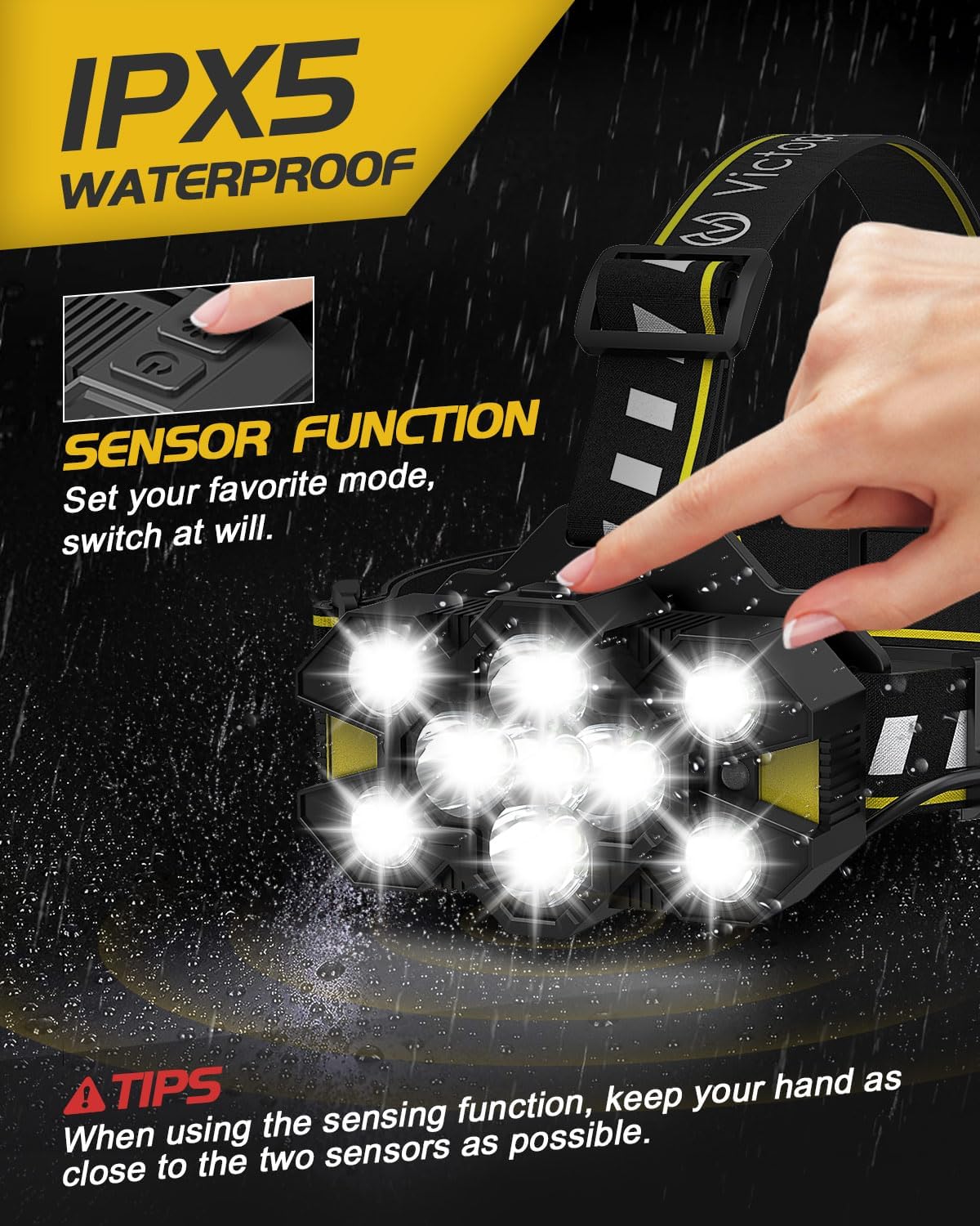 Thumbnail 4 de Victoper Head Torch 25,000 lumen rechargeable headlamp