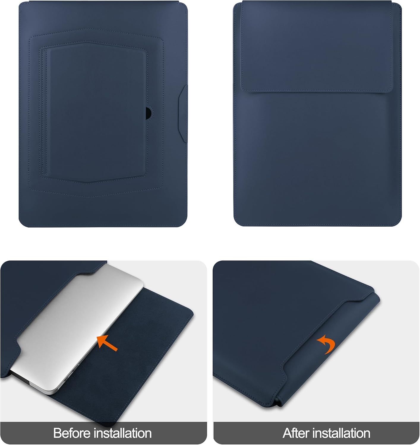 Thumbnail 1 de HoYiXi 13.3–13.6 inch leather laptop sleeve case with adjustable stand (blue)