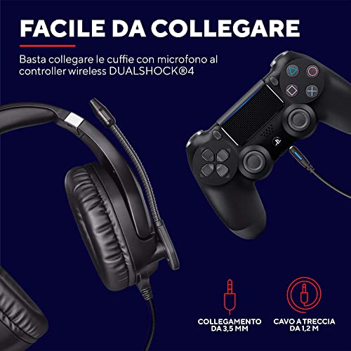Detalle 2 de GXTrust Forze-B: Cuffie PS4 e PS5 con Licenza Ufficiale PlayStation – Nero